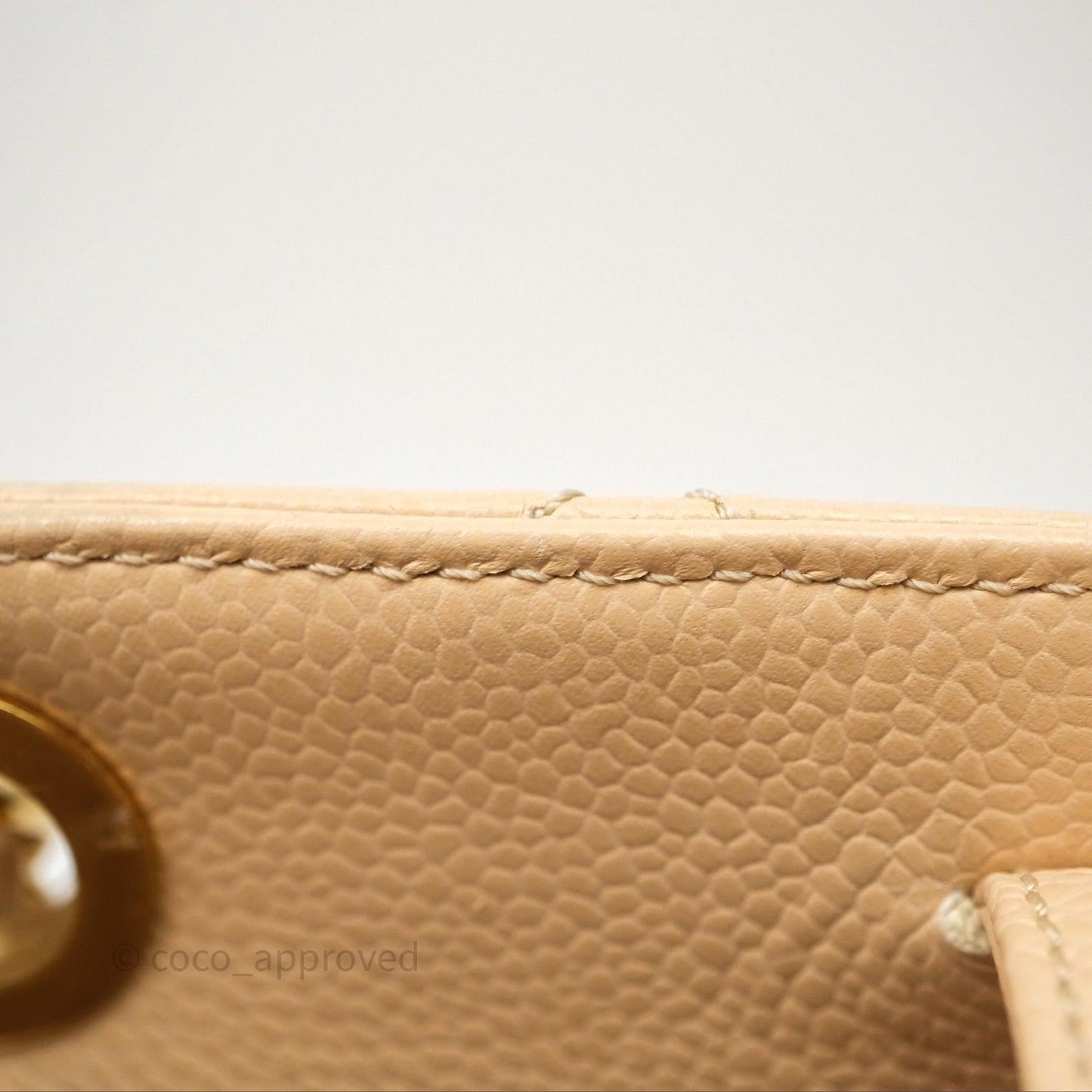 Chanel Vertical GST Beige Caviar Gold Hardware