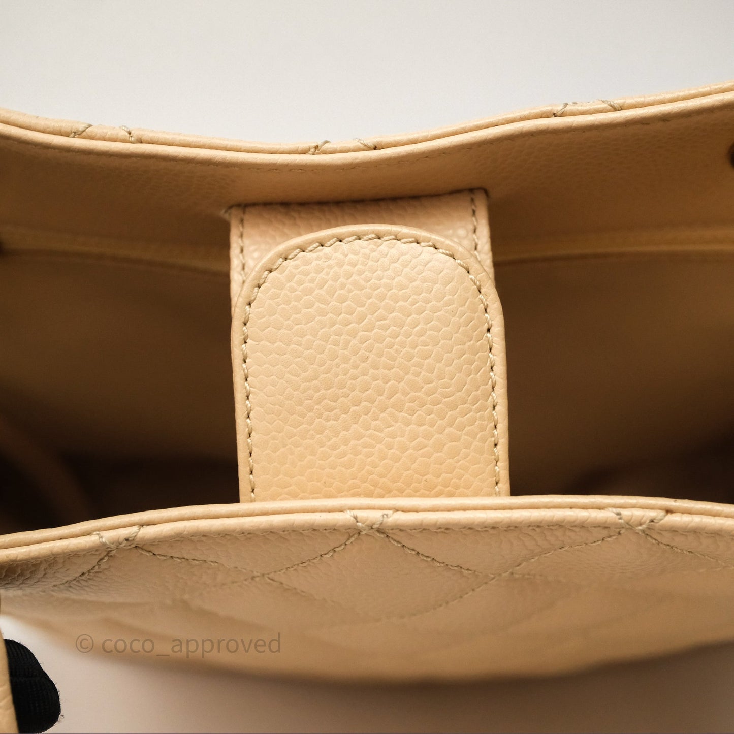 Chanel Vertical GST Beige Caviar Gold Hardware