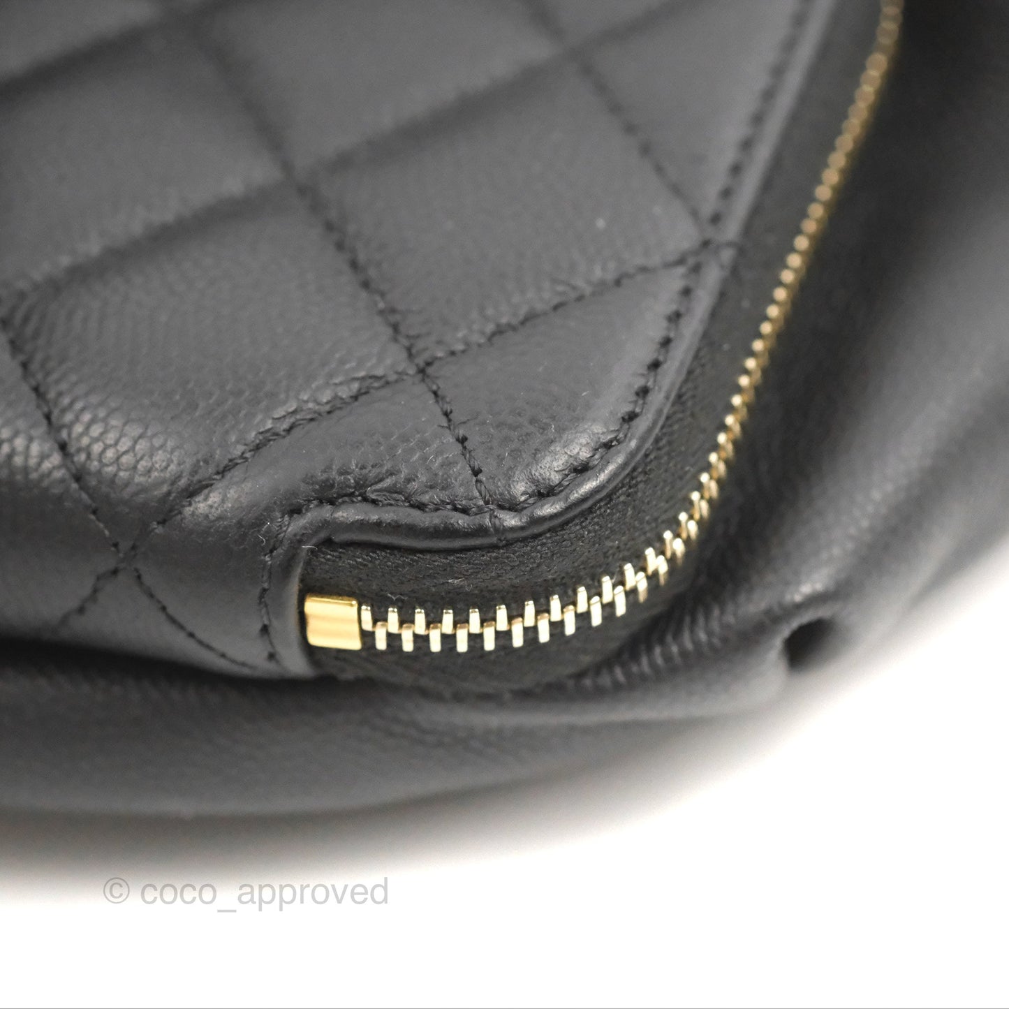 Chanel Quilted Business Affinity Waist Belt Bag Black Caviar Gold Hardware