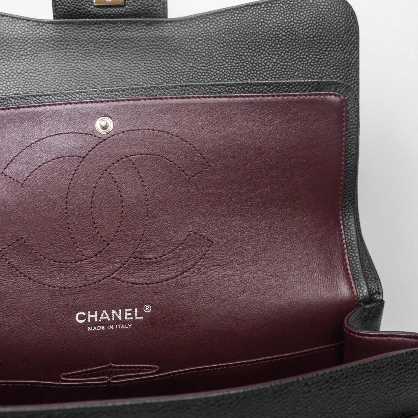 Chanel Jumbo Double Flap Black Caviar Silver Hardware⁣⁣