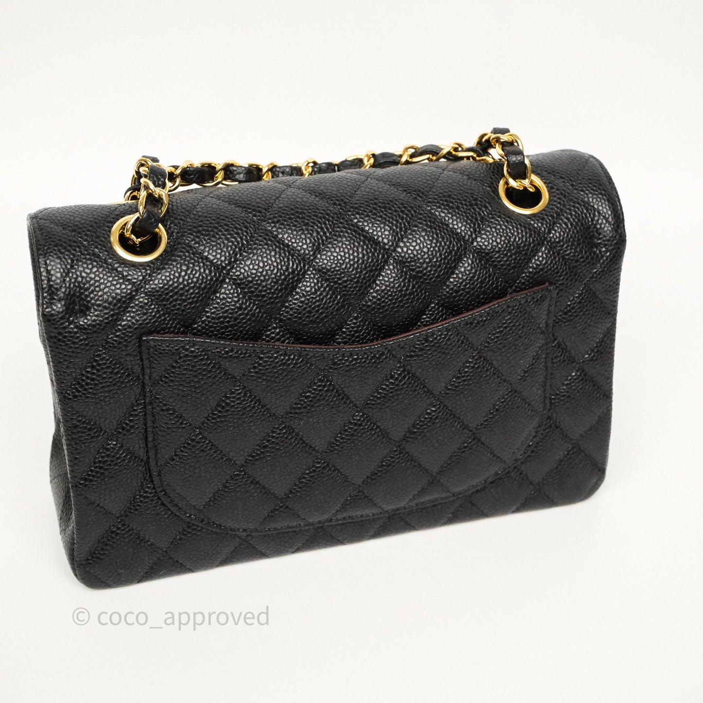 Chanel Small Classic Flap Quilted Black Caviar Gold Hardware