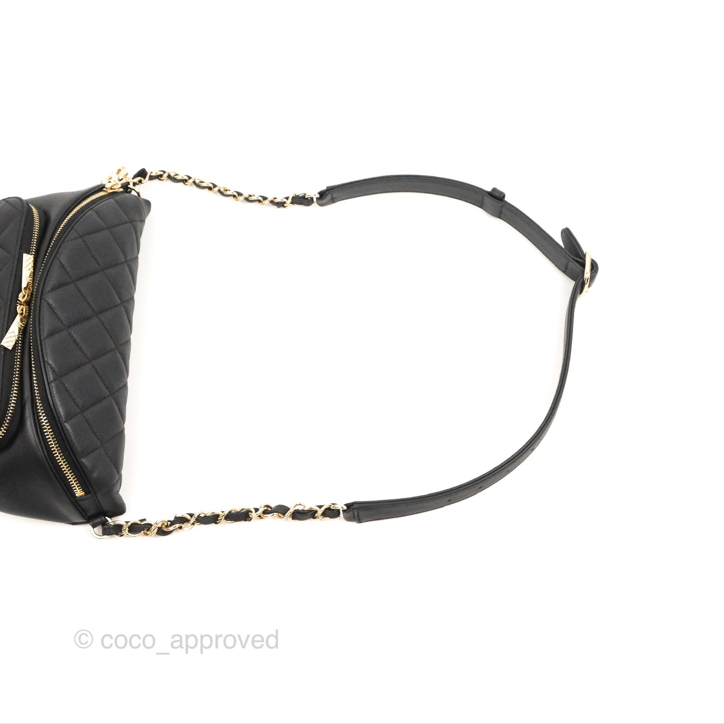Chanel Quilted Business Affinity Waist Belt Bag Black Caviar Gold Hardware