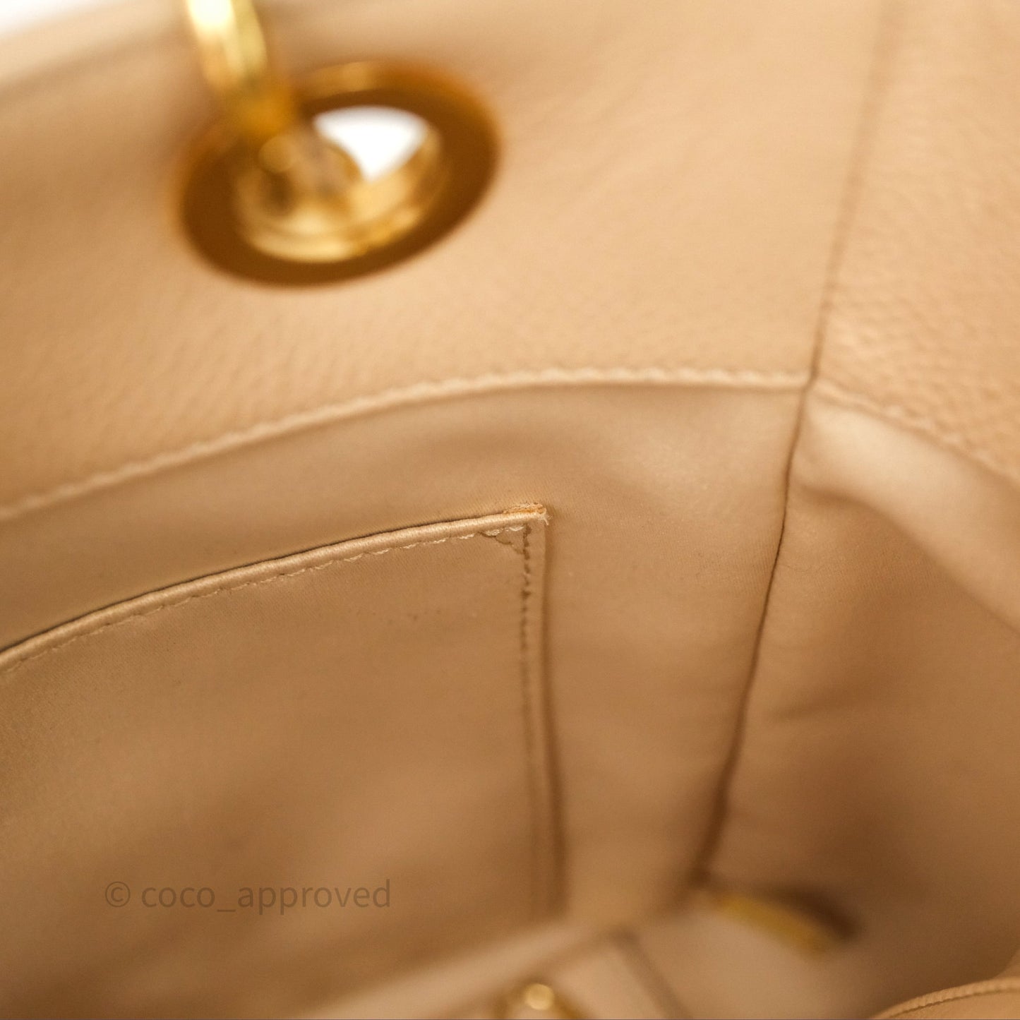 Chanel Vertical GST Beige Caviar Gold Hardware
