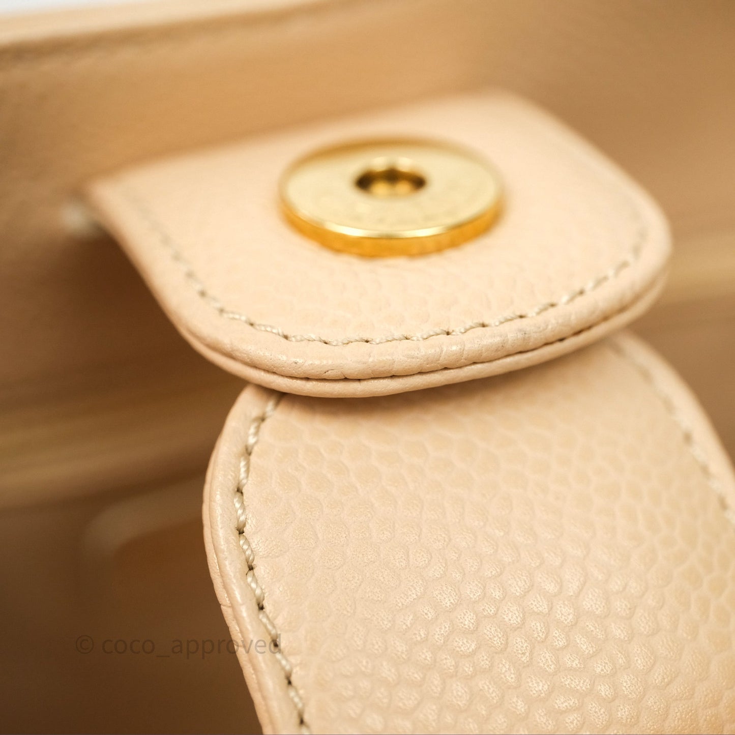 Chanel Vertical GST Beige Caviar Gold Hardware