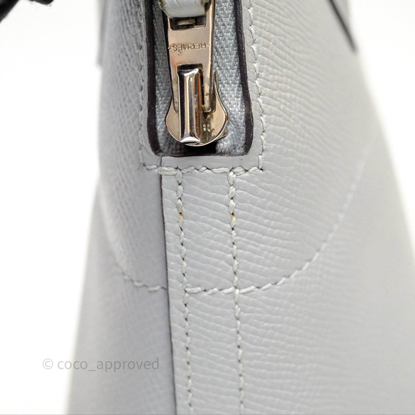 Hermès Bolide 27 Bleu Glacier 8U Epsom Palladium Hardware