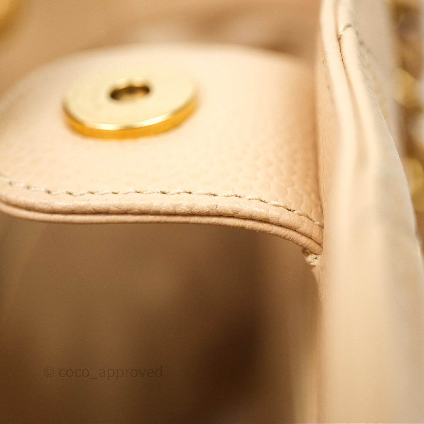 Chanel Vertical GST Beige Caviar Gold Hardware