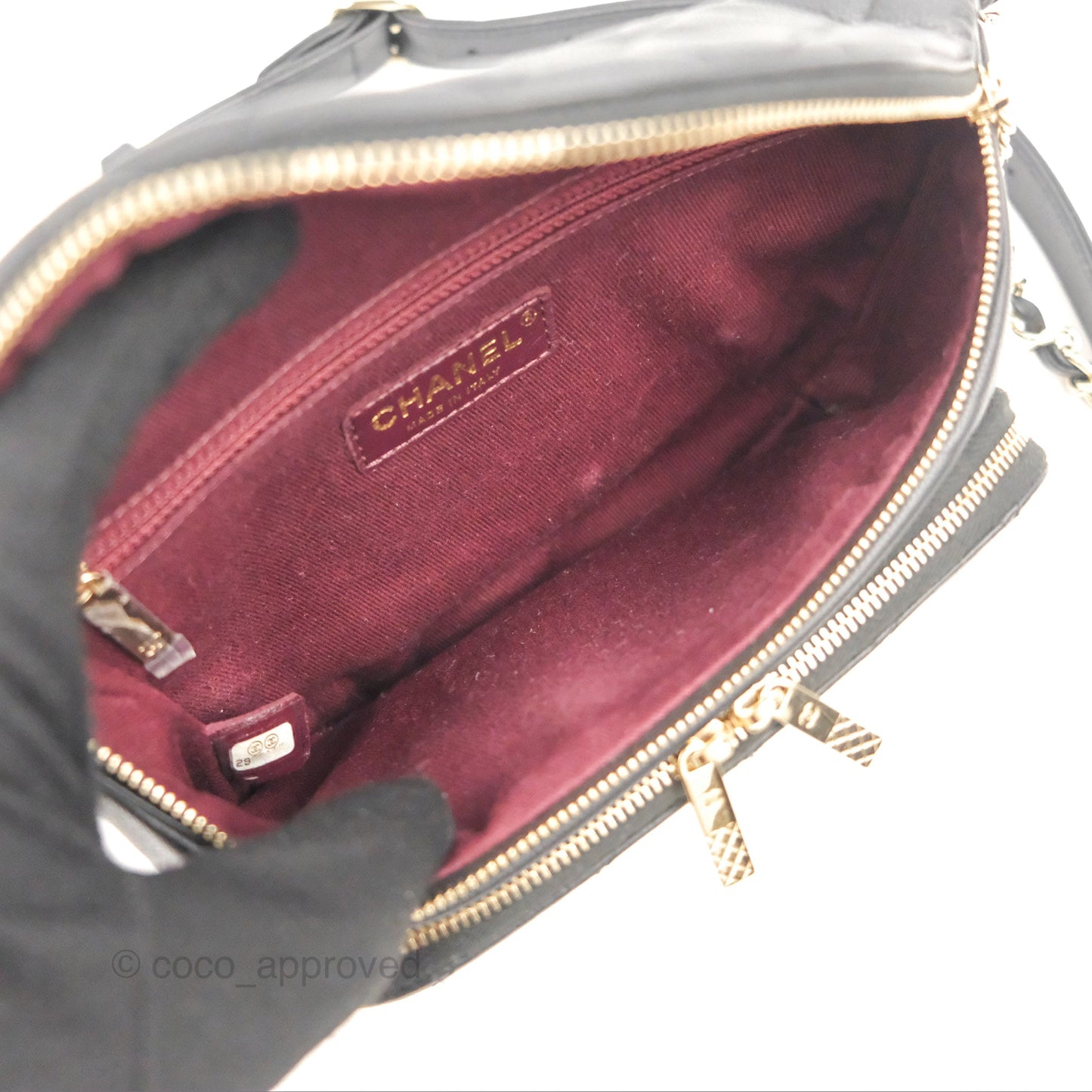 Chanel Quilted Business Affinity Waist Belt Bag Black Caviar Gold Hardware
