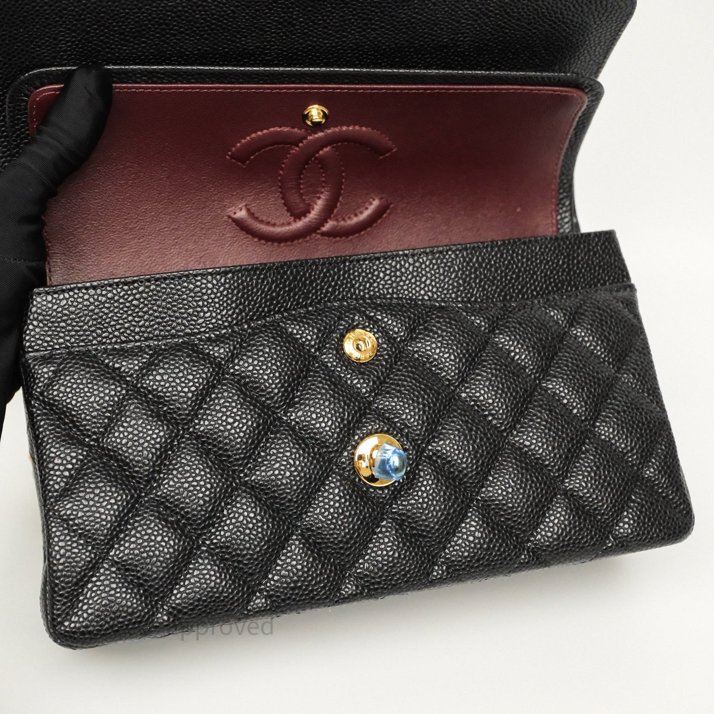 Chanel Small Classic Flap Quilted Black Caviar Gold Hardware