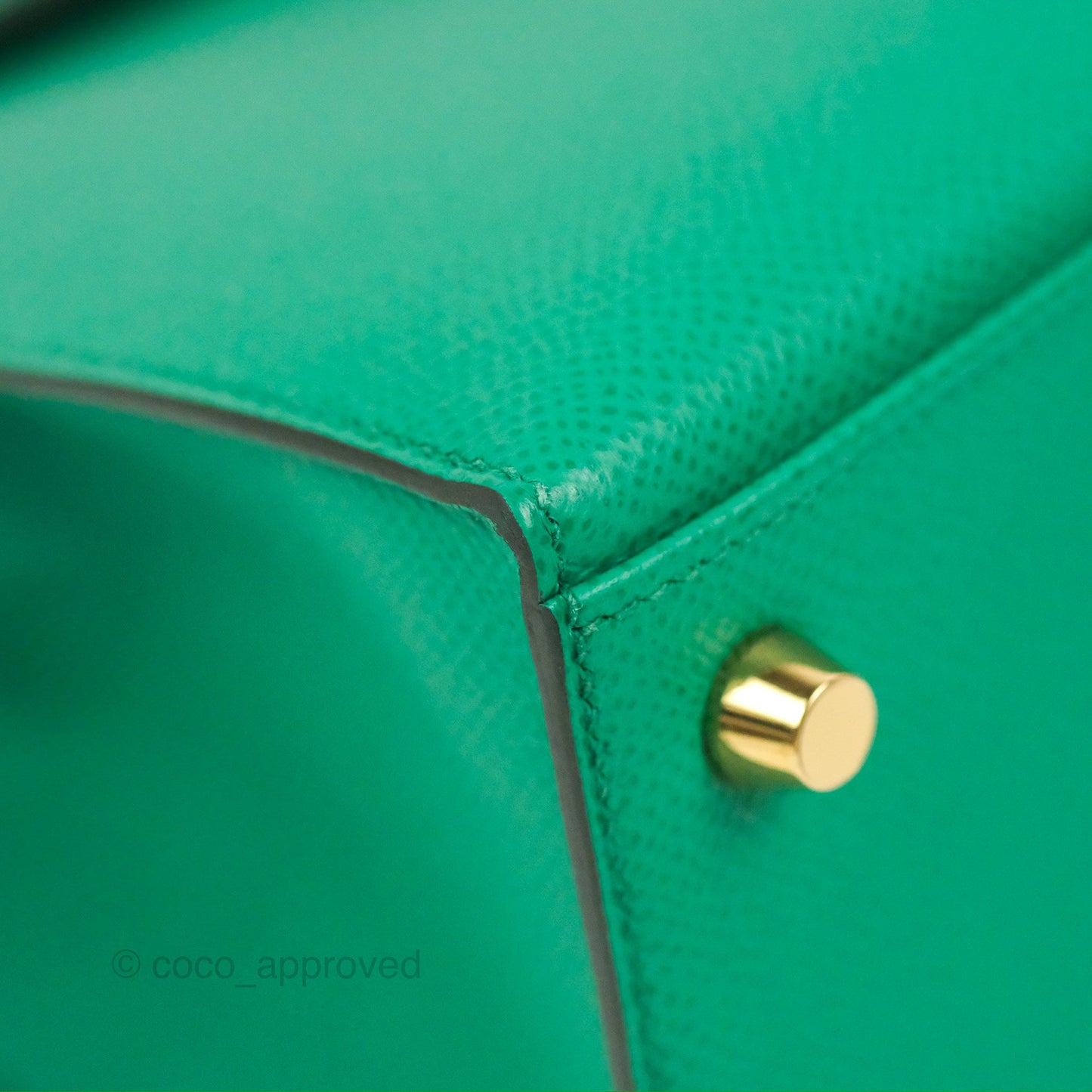 Hermès Sellier Kelly 25 Vert Jade Epsom Gold Hardware