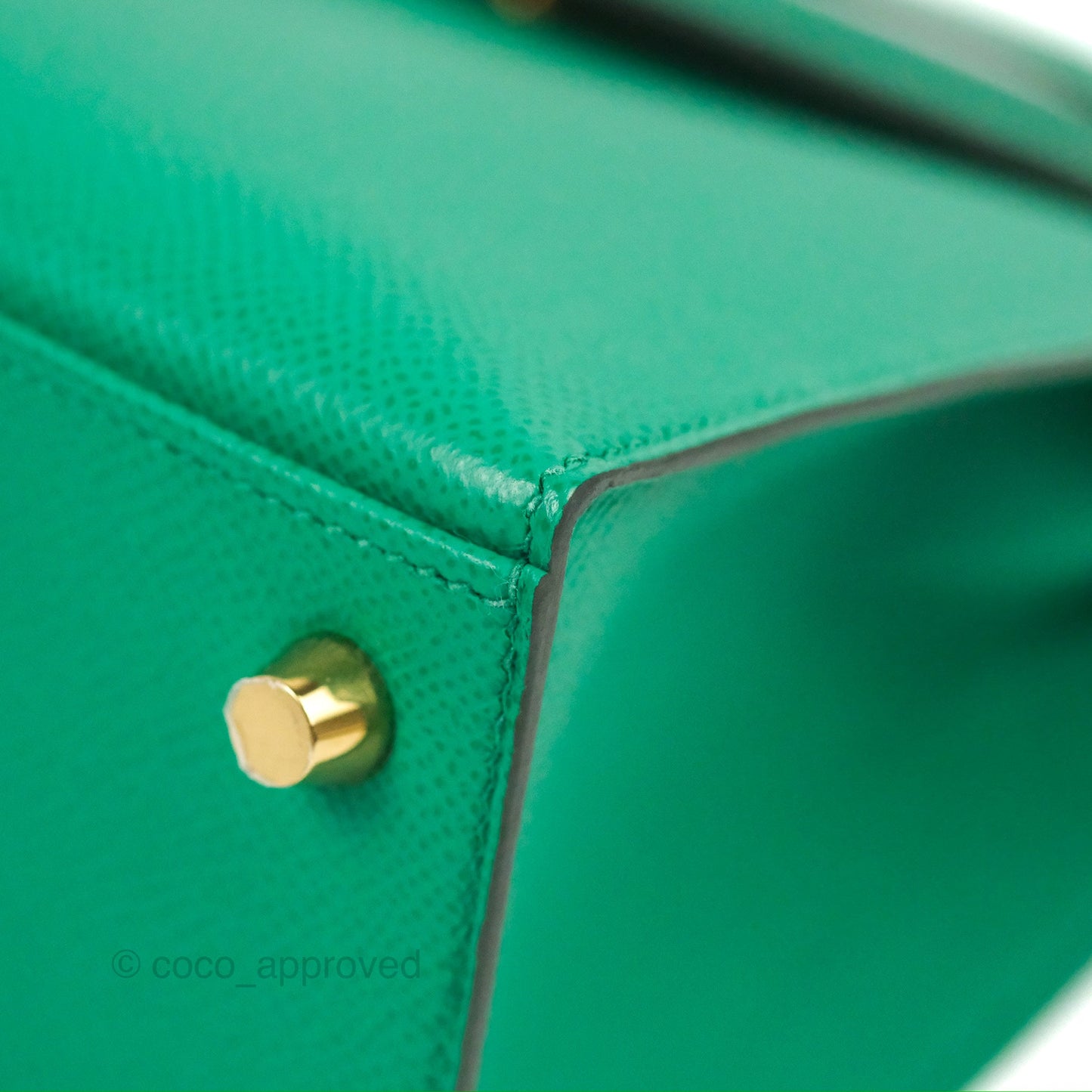 Hermès Sellier Kelly 25 Vert Jade Epsom Gold Hardware