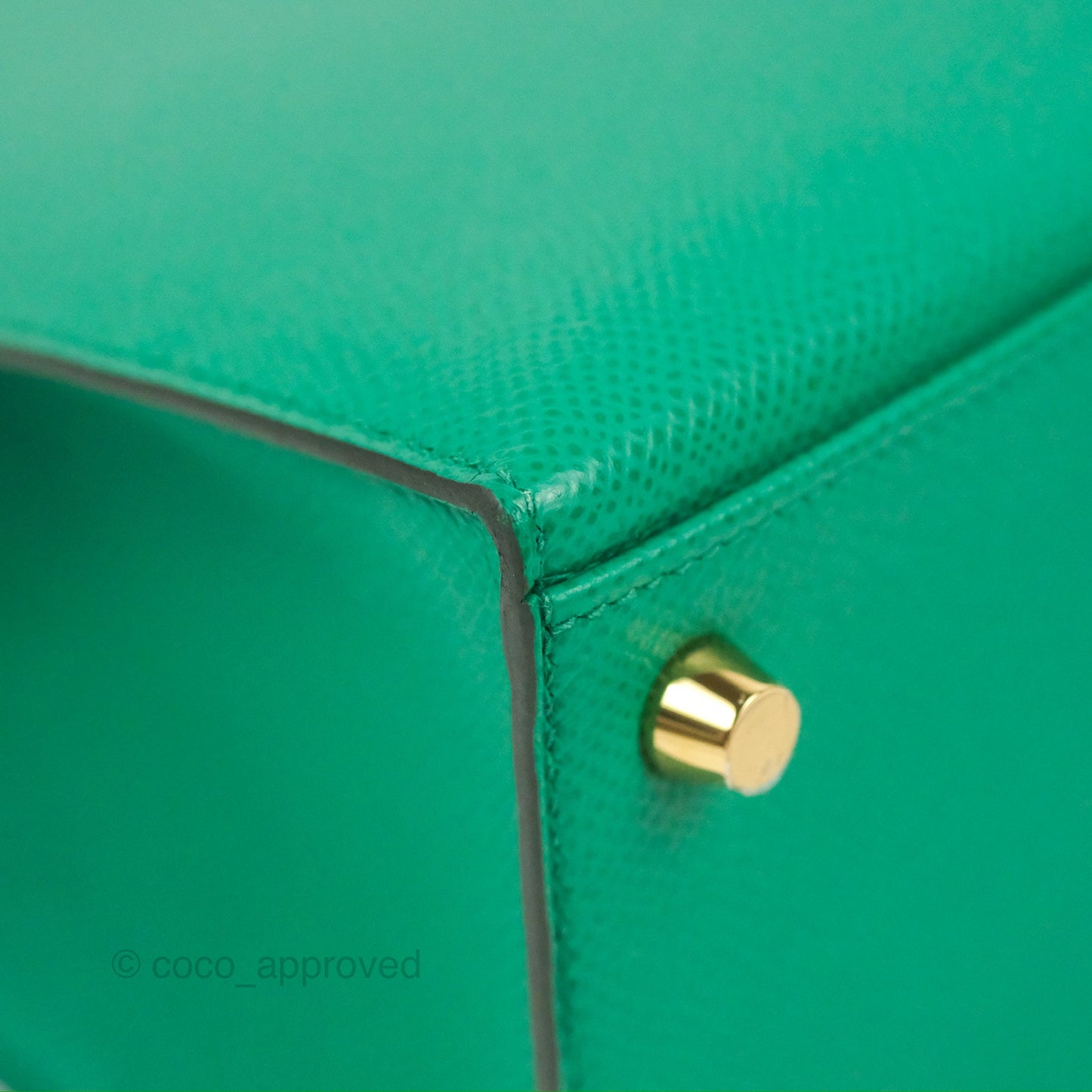 Hermès Sellier Kelly 25 Vert Jade Epsom Gold Hardware