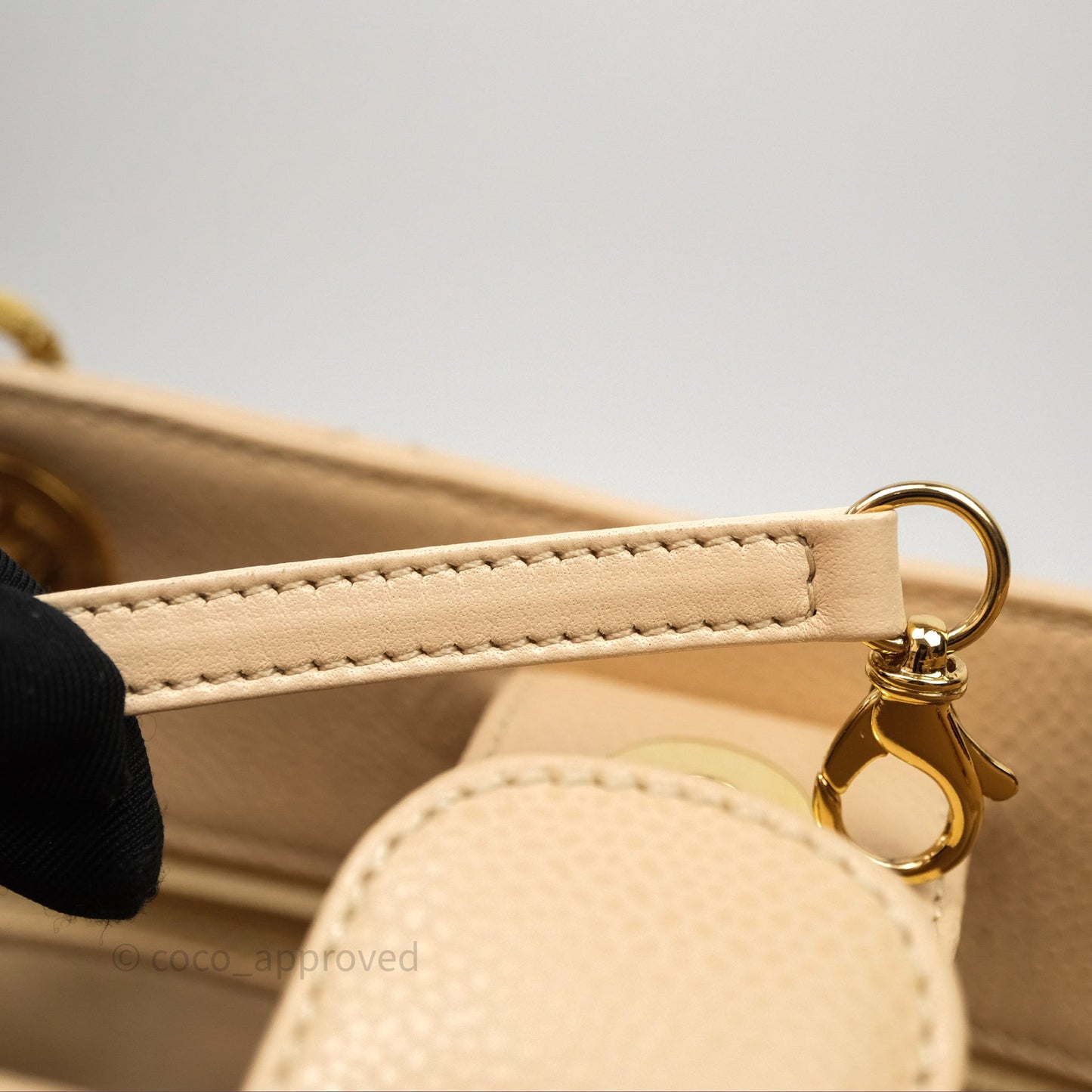 Chanel Vertical GST Beige Caviar Gold Hardware
