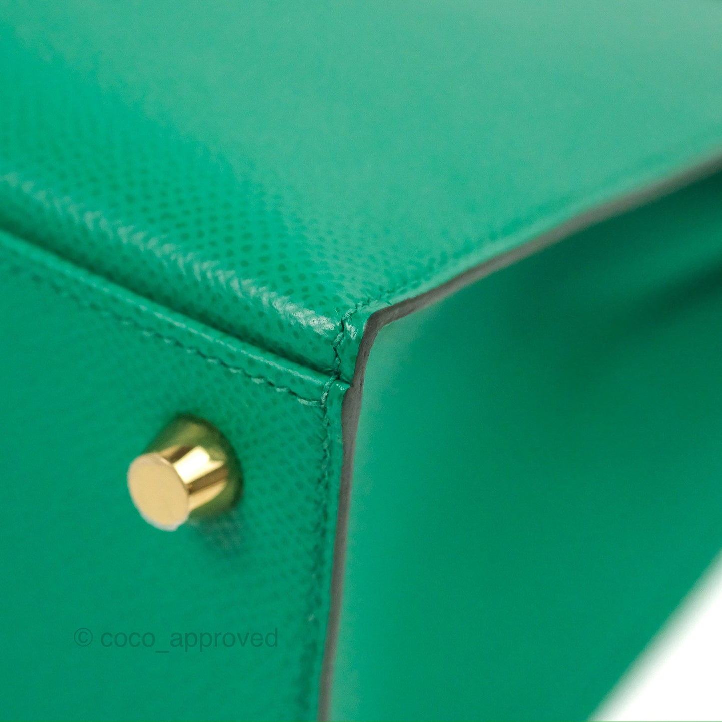 Hermès Sellier Kelly 25 Vert Jade Epsom Gold Hardware