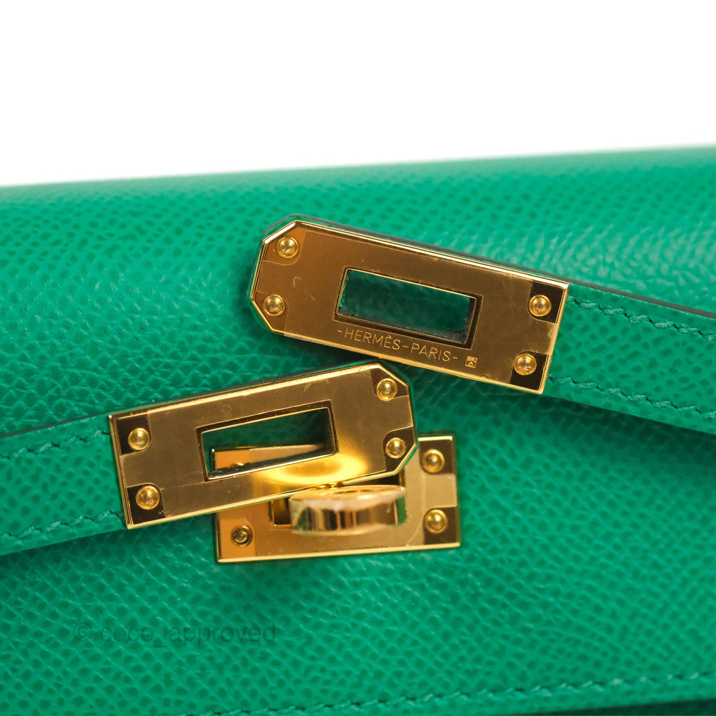 Hermès Sellier Kelly 25 Vert Jade Epsom Gold Hardware