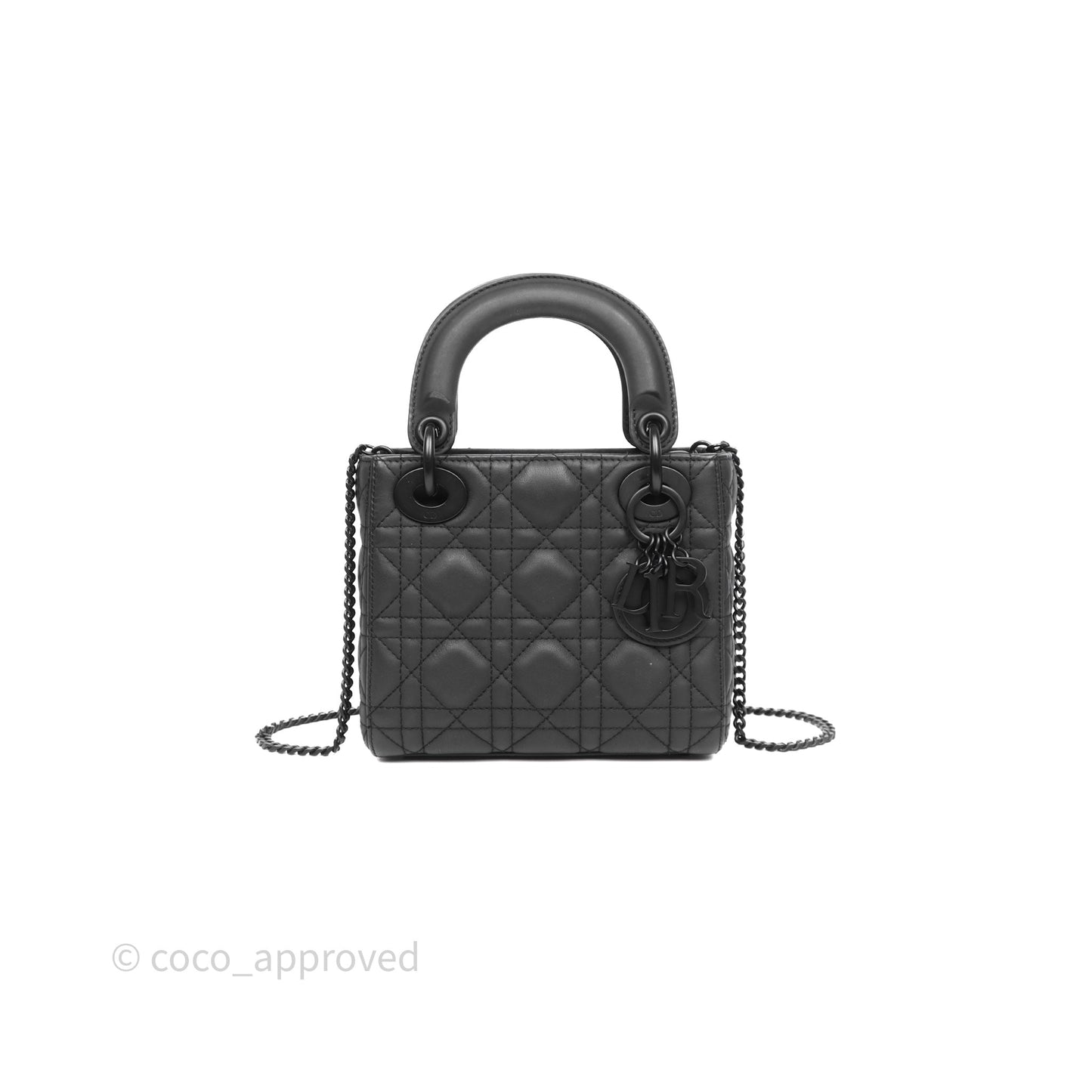 Christian Dior Mini Lady Dior Ultra Matte Black Cannage Calfskin