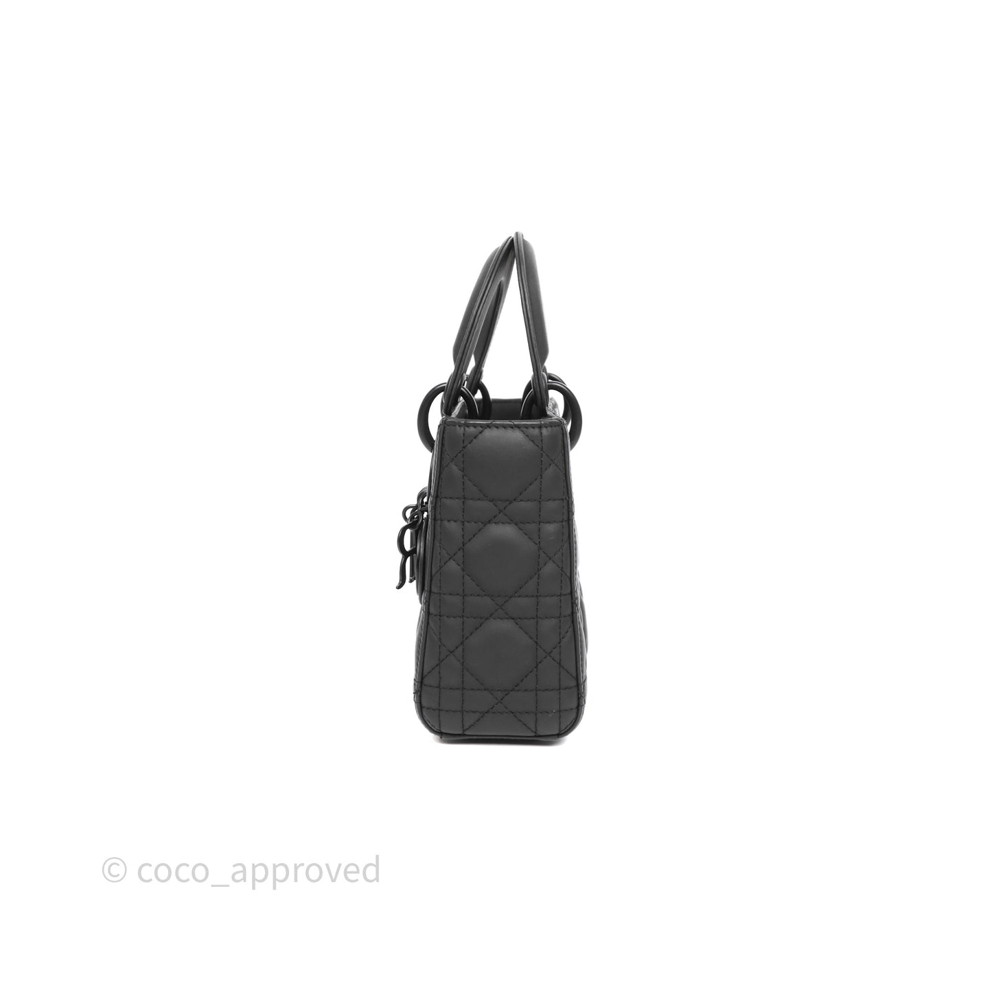 Christian Dior Mini Lady Dior Ultra Matte Black Cannage Calfskin