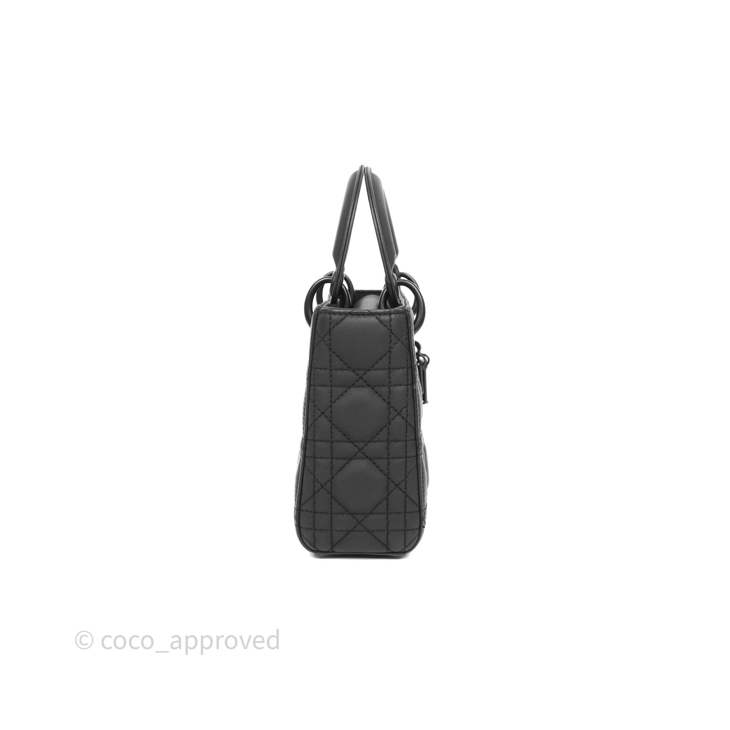 Christian Dior Mini Lady Dior Ultra Matte Black Cannage Calfskin