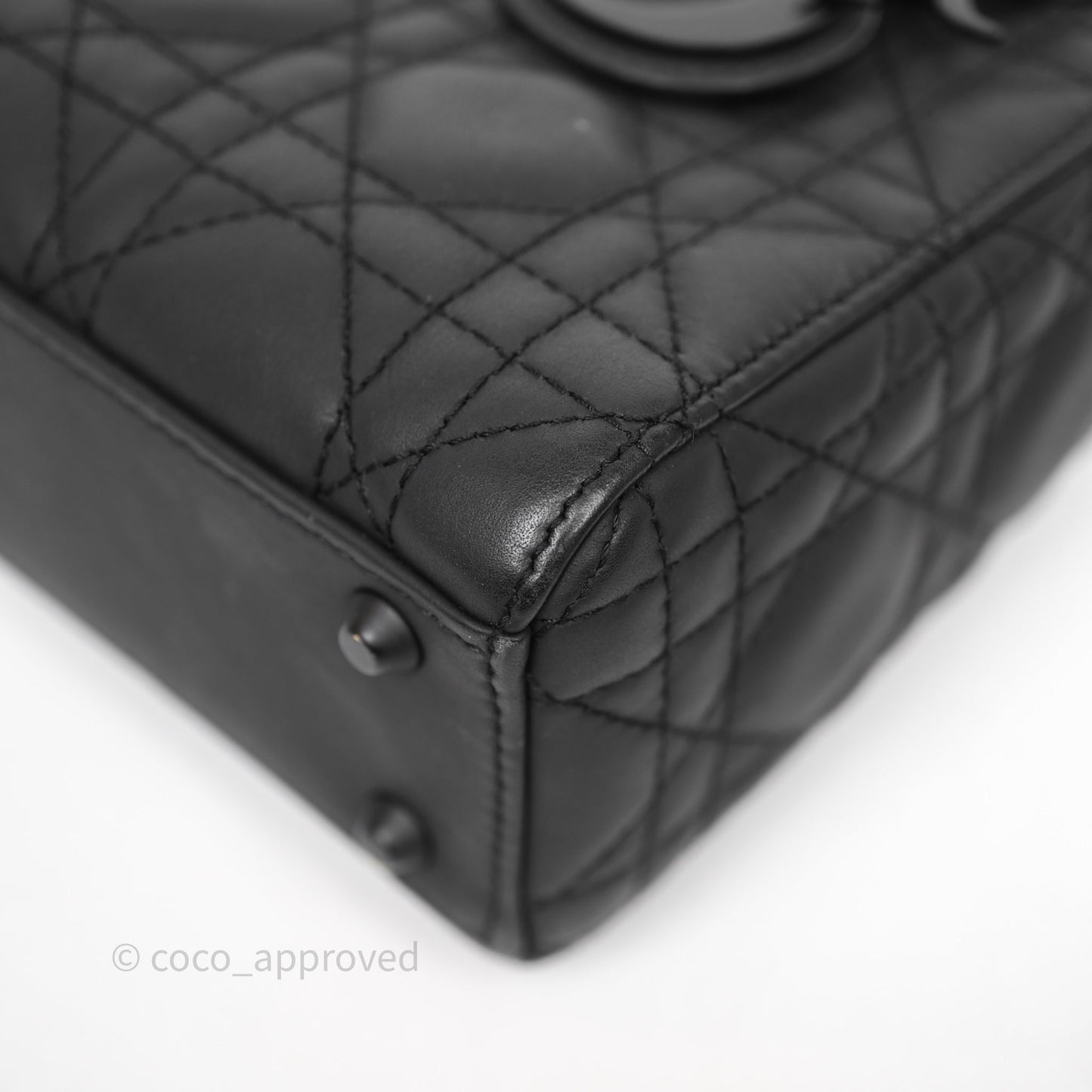 Christian Dior Mini Lady Dior Ultra Matte Black Cannage Calfskin