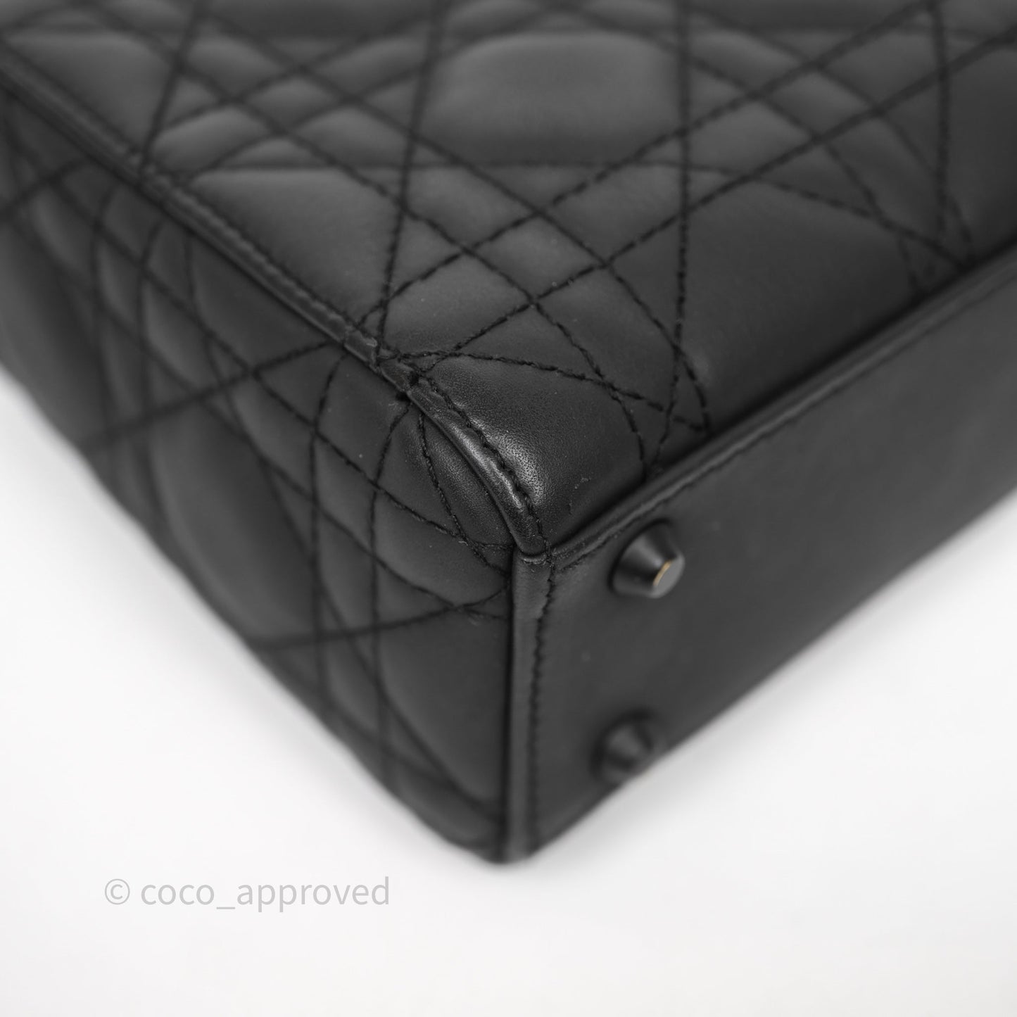 Christian Dior Mini Lady Dior Ultra Matte Black Cannage Calfskin