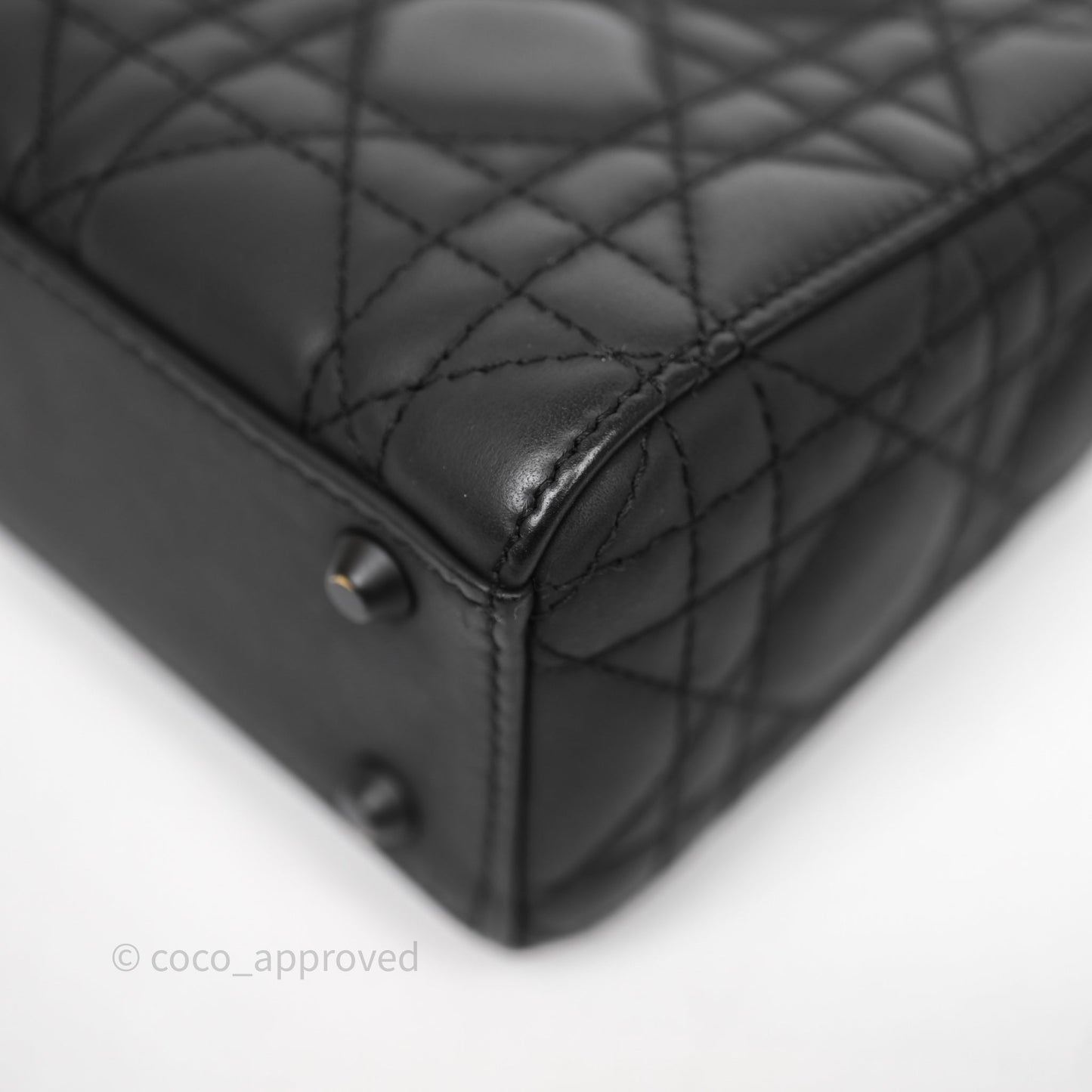 Christian Dior Mini Lady Dior Ultra Matte Black Cannage Calfskin