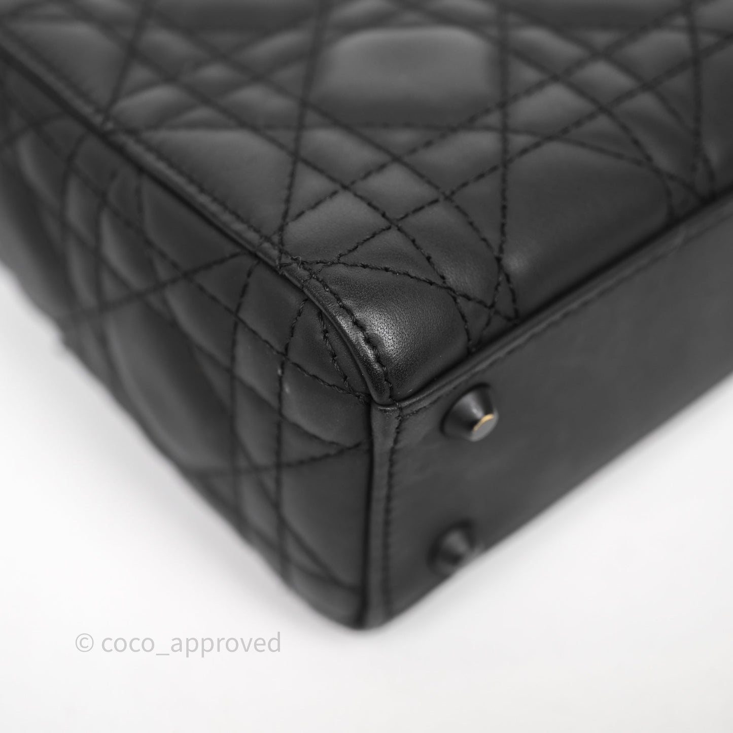 Christian Dior Mini Lady Dior Ultra Matte Black Cannage Calfskin