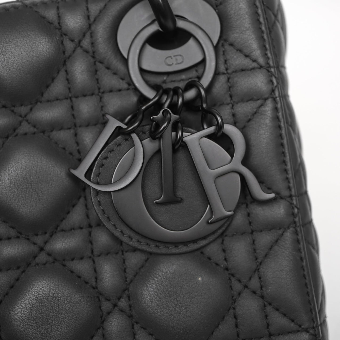 Christian Dior Mini Lady Dior Ultra Matte Black Cannage Calfskin