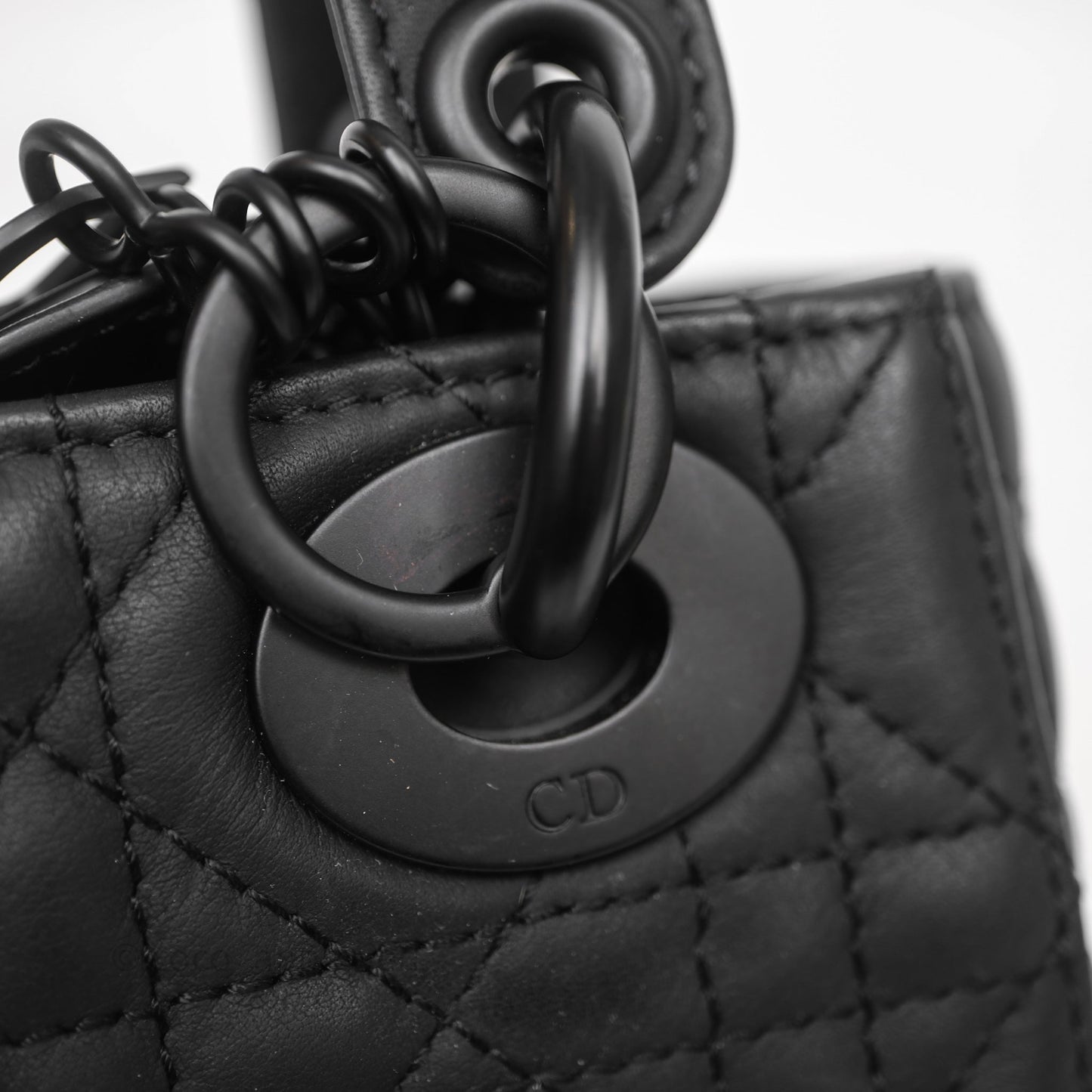 Christian Dior Mini Lady Dior Ultra Matte Black Cannage Calfskin