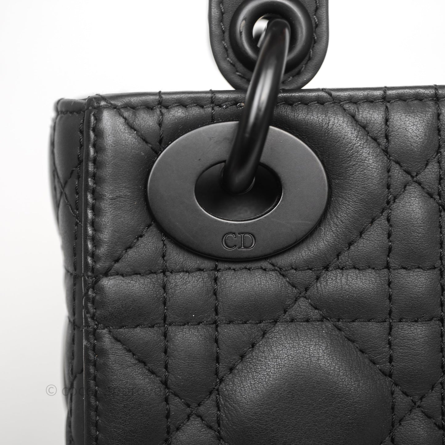 Christian Dior Mini Lady Dior Ultra Matte Black Cannage Calfskin