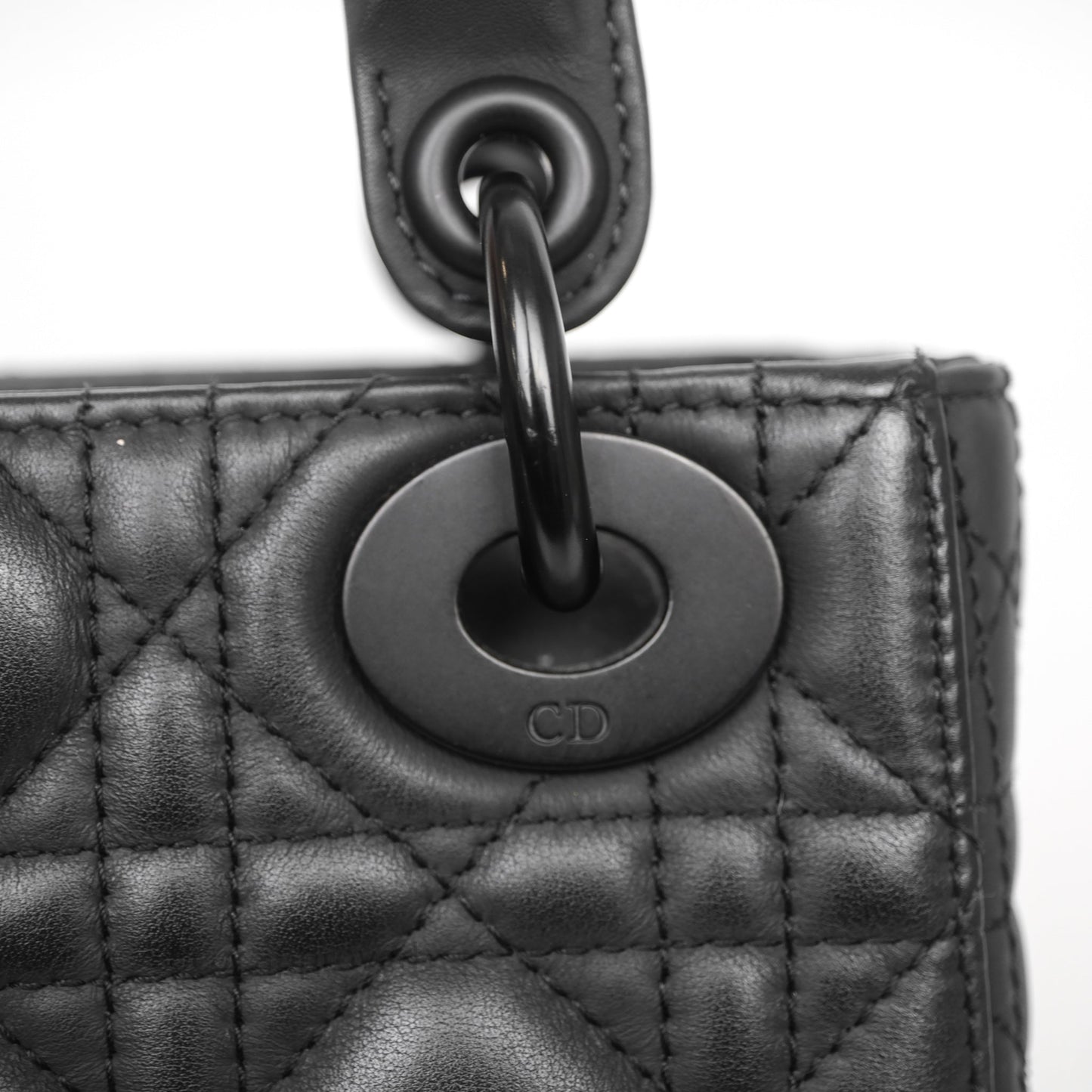 Christian Dior Mini Lady Dior Ultra Matte Black Cannage Calfskin