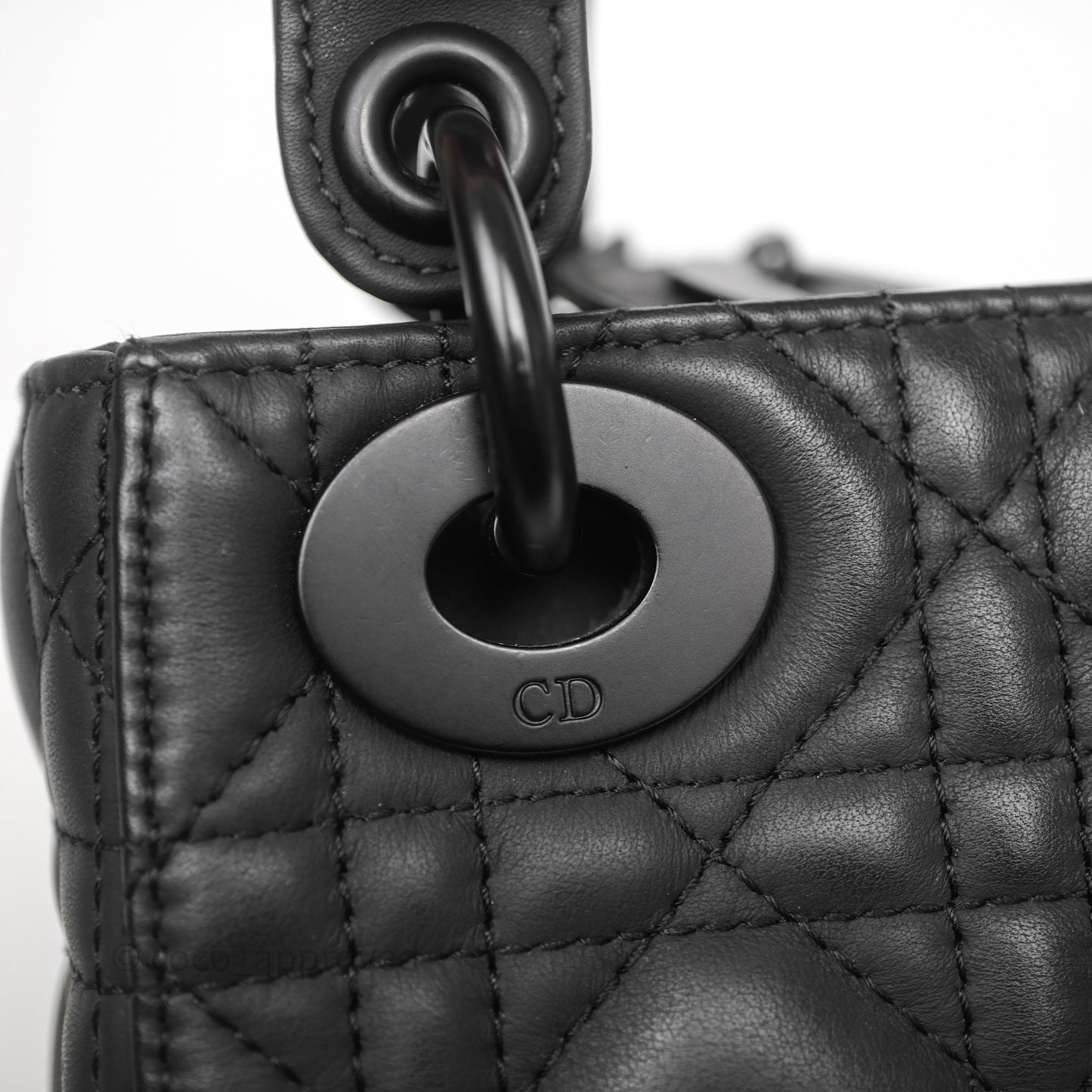 Christian Dior Mini Lady Dior Ultra Matte Black Cannage Calfskin