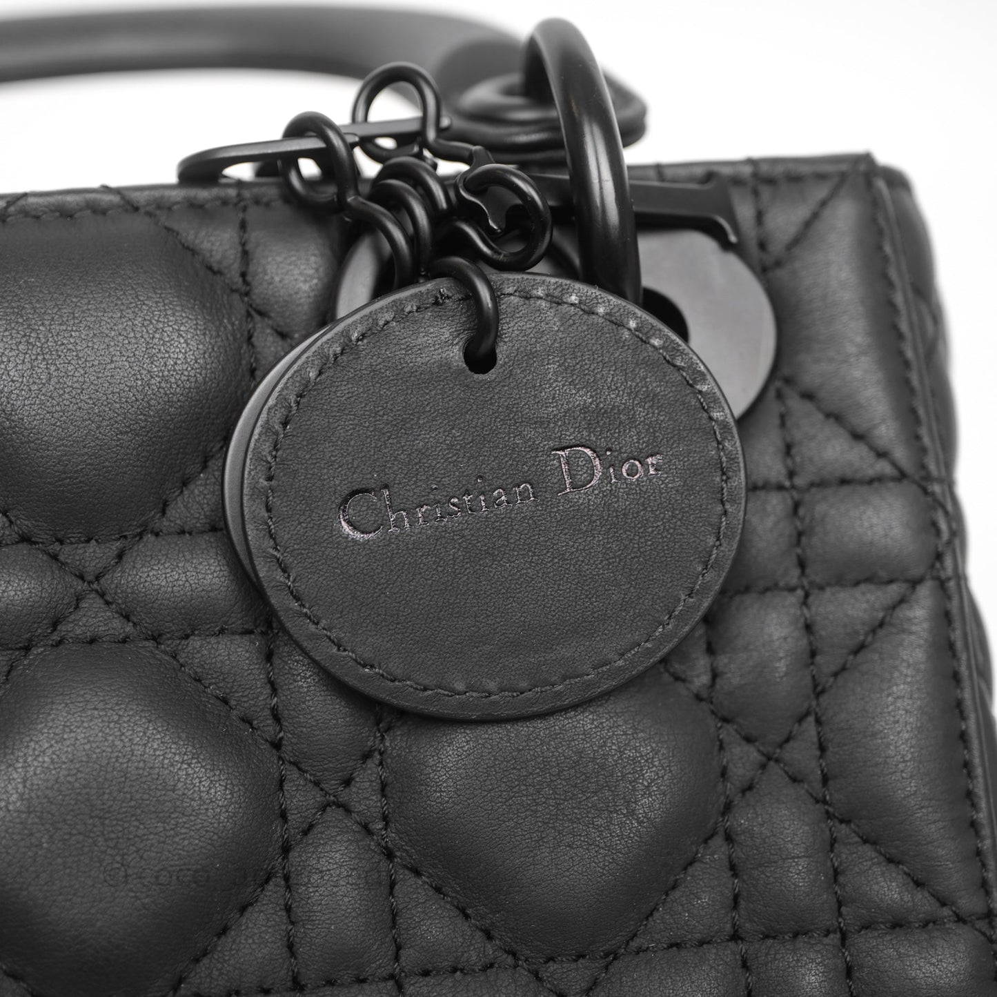 Christian Dior Mini Lady Dior Ultra Matte Black Cannage Calfskin