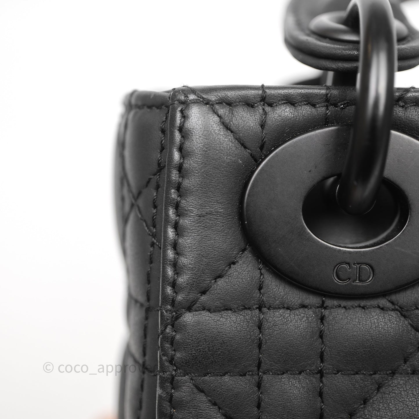 Christian Dior Mini Lady Dior Ultra Matte Black Cannage Calfskin
