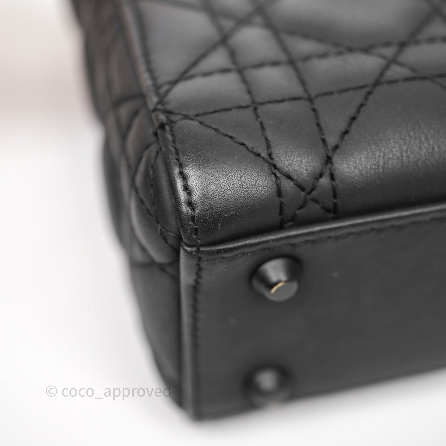 Christian Dior Mini Lady Dior Ultra Matte Black Cannage Calfskin