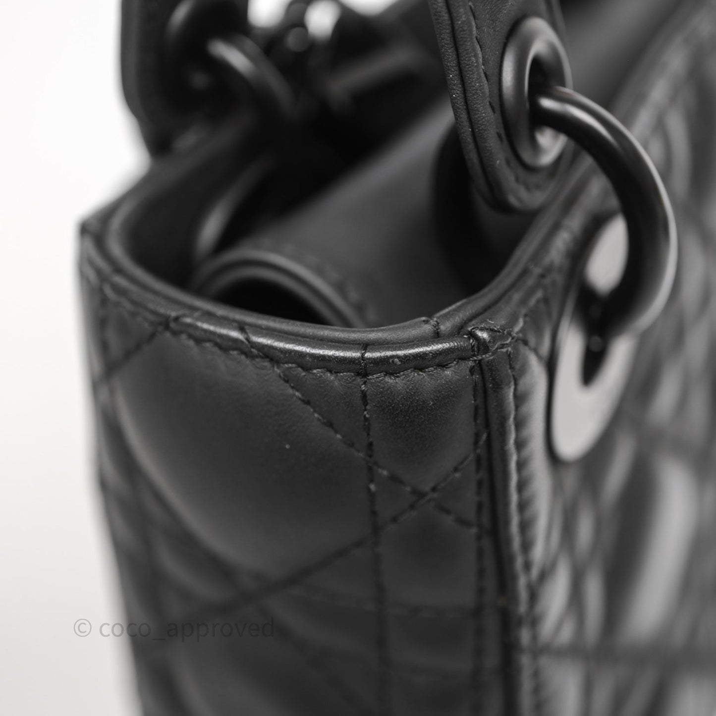 Christian Dior Mini Lady Dior Ultra Matte Black Cannage Calfskin