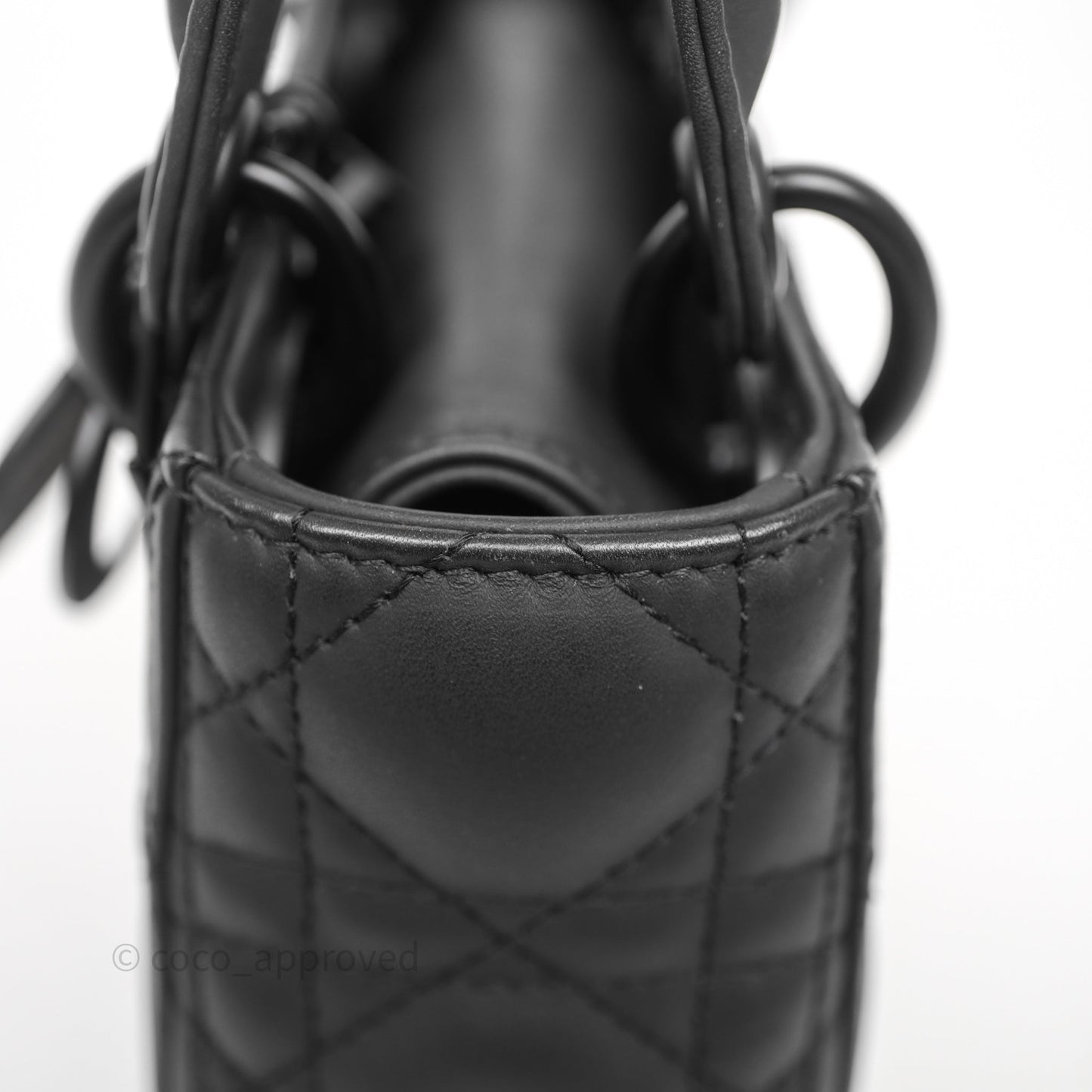 Christian Dior Mini Lady Dior Ultra Matte Black Cannage Calfskin