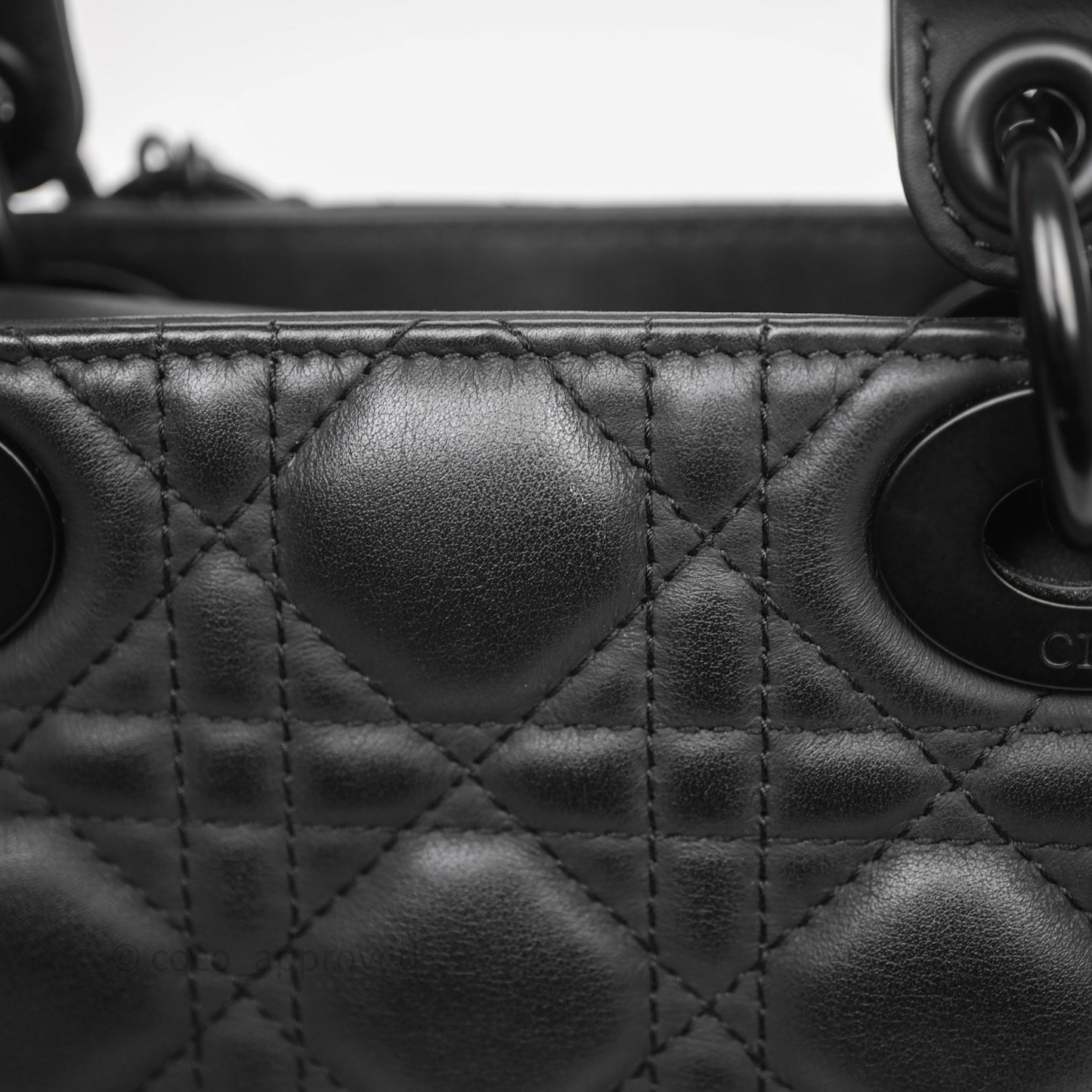 Christian Dior Mini Lady Dior Ultra Matte Black Cannage Calfskin