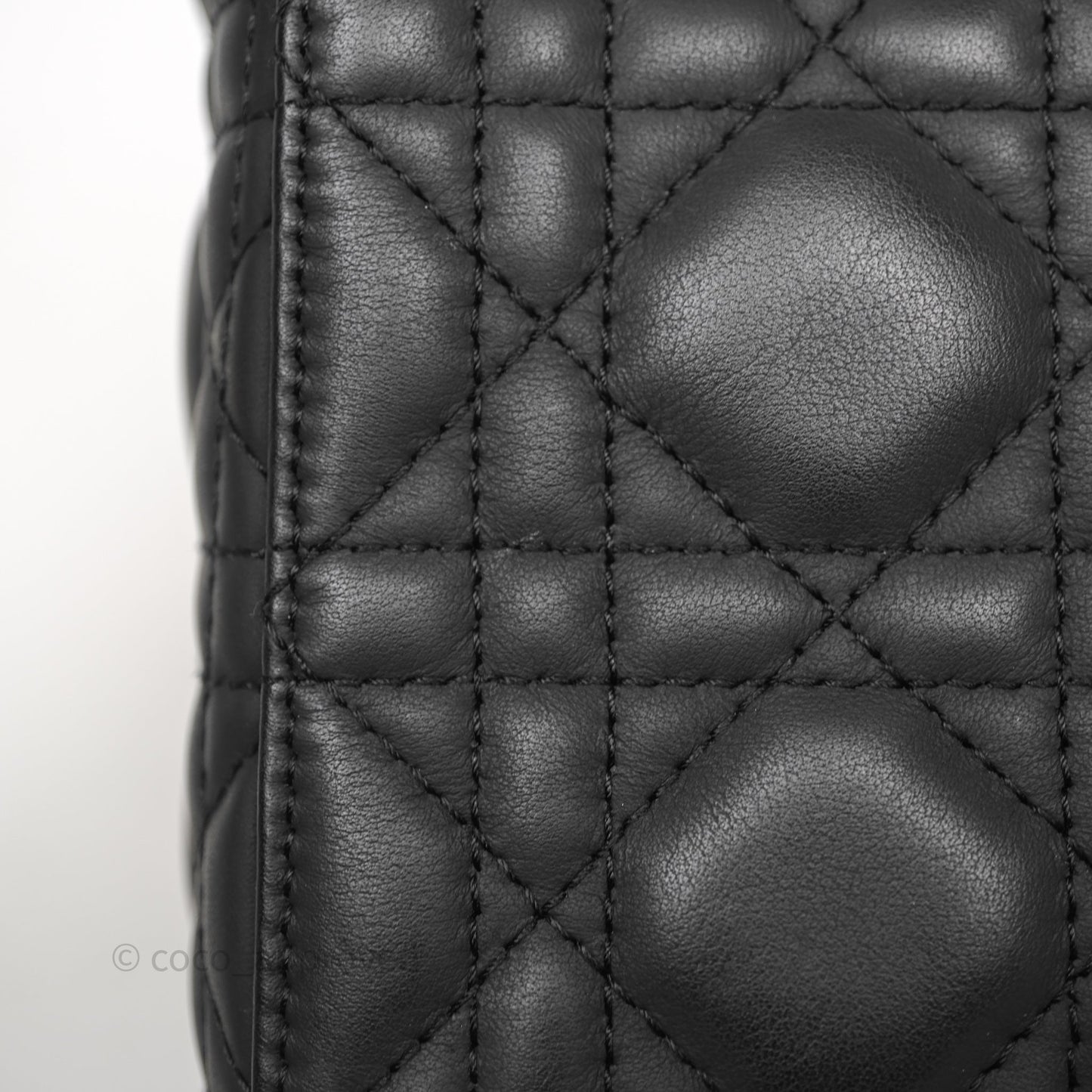 Christian Dior Mini Lady Dior Ultra Matte Black Cannage Calfskin