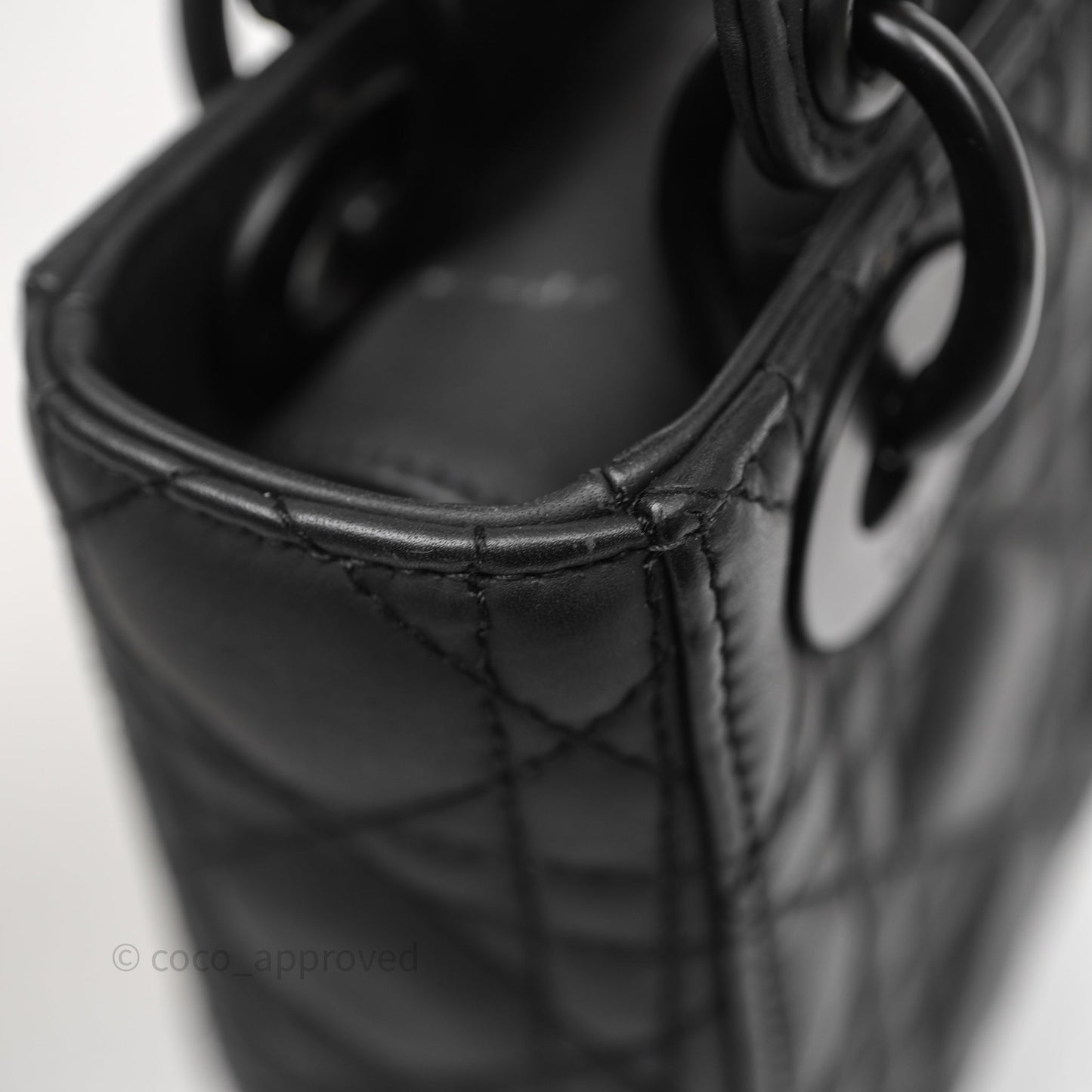 Christian Dior Mini Lady Dior Ultra Matte Black Cannage Calfskin