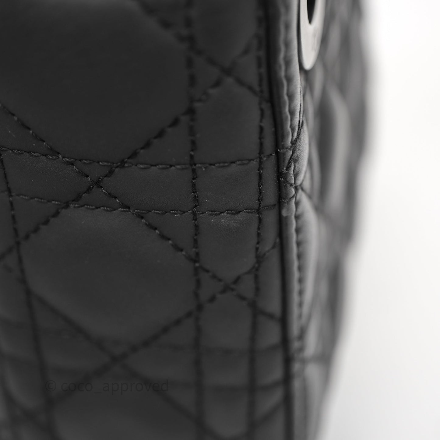 Christian Dior Mini Lady Dior Ultra Matte Black Cannage Calfskin
