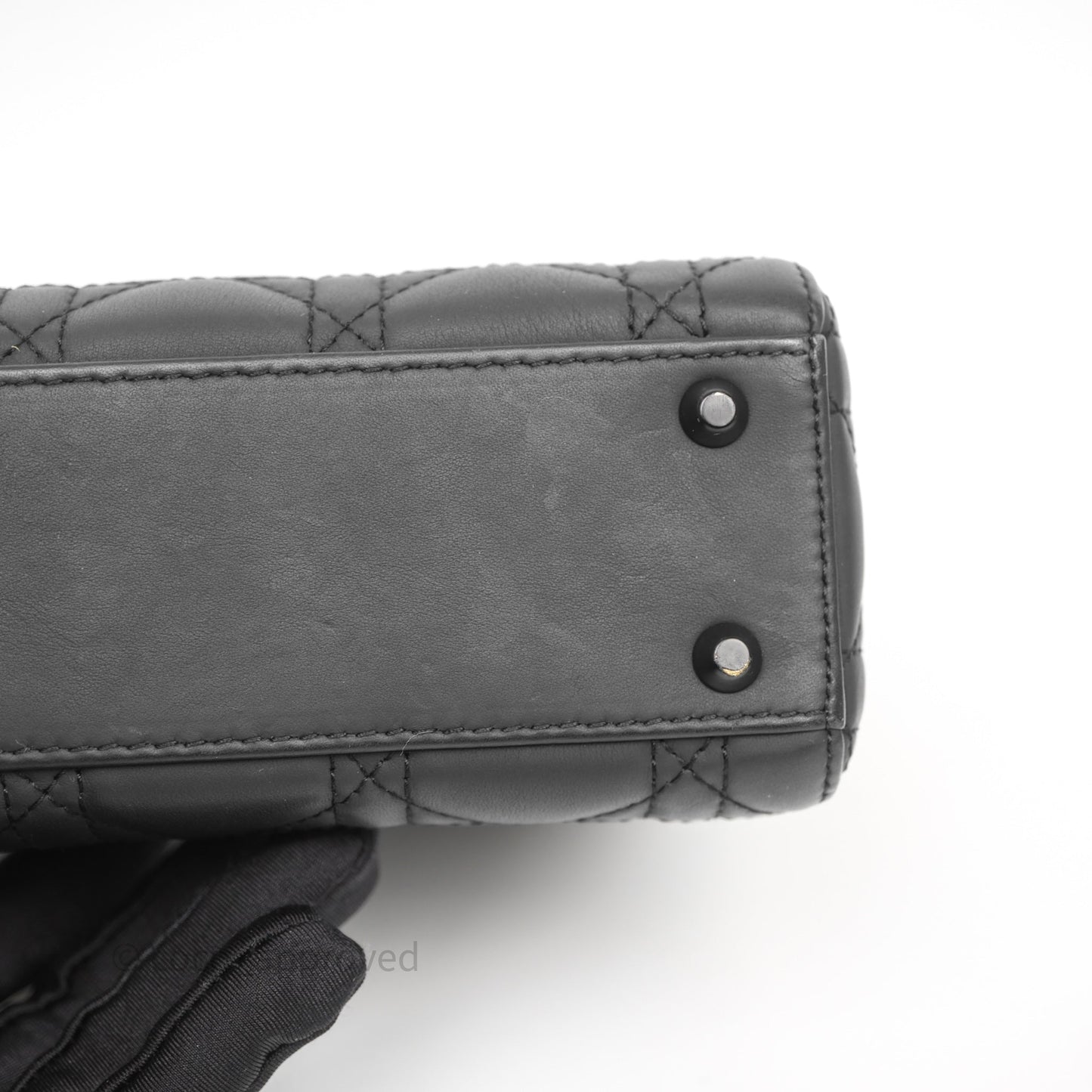 Christian Dior Mini Lady Dior Ultra Matte Black Cannage Calfskin