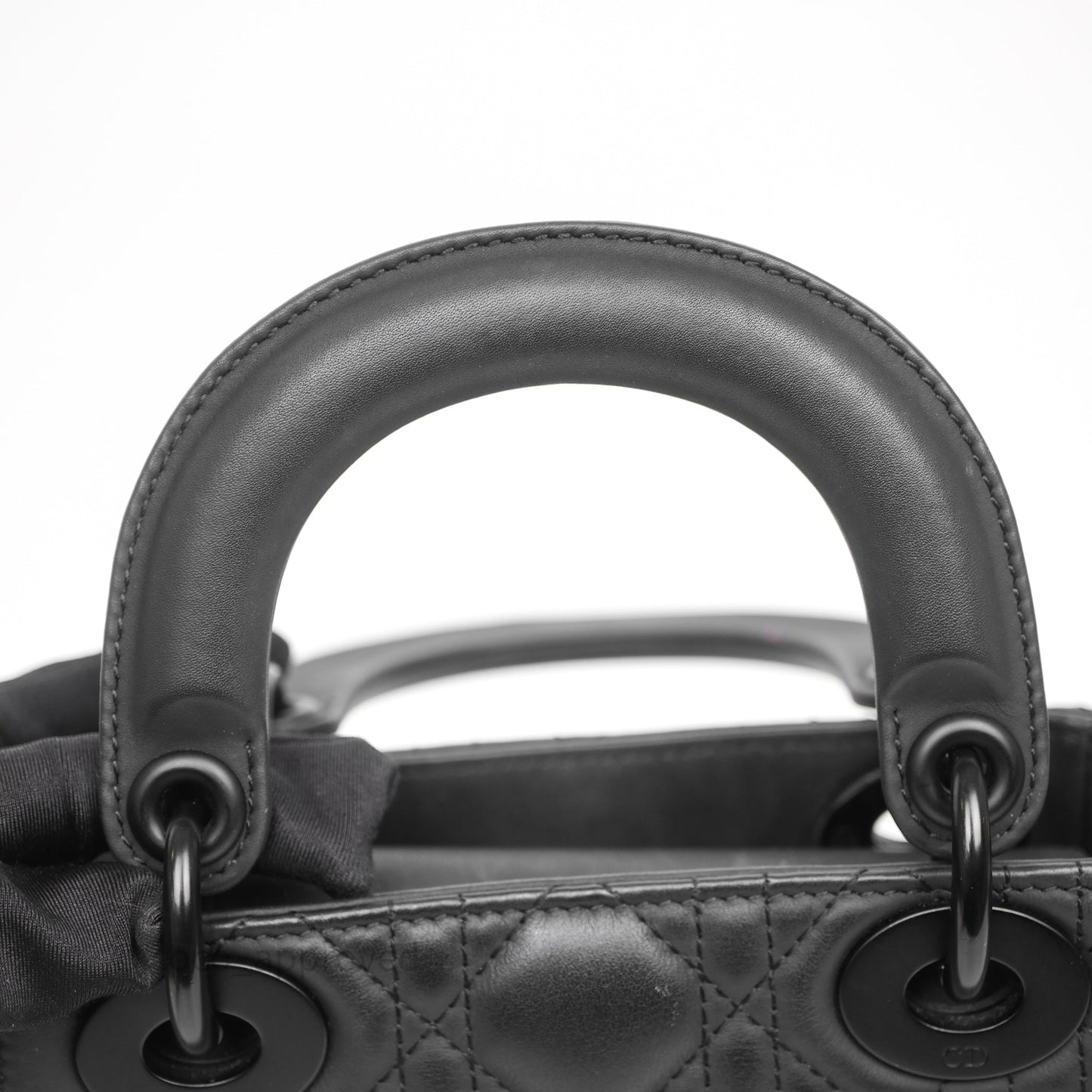 Christian Dior Mini Lady Dior Ultra Matte Black Cannage Calfskin
