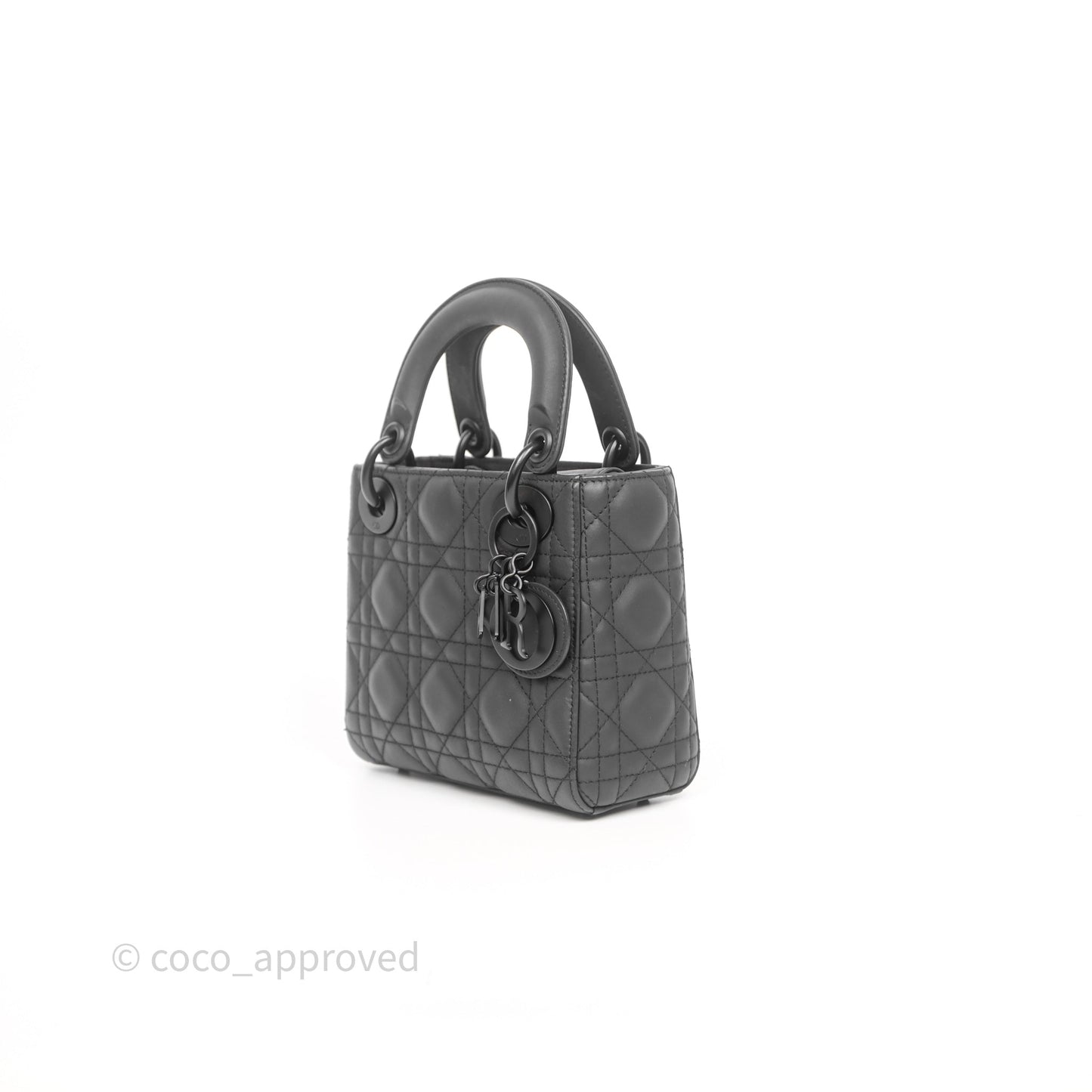 Christian Dior Mini Lady Dior Ultra Matte Black Cannage Calfskin