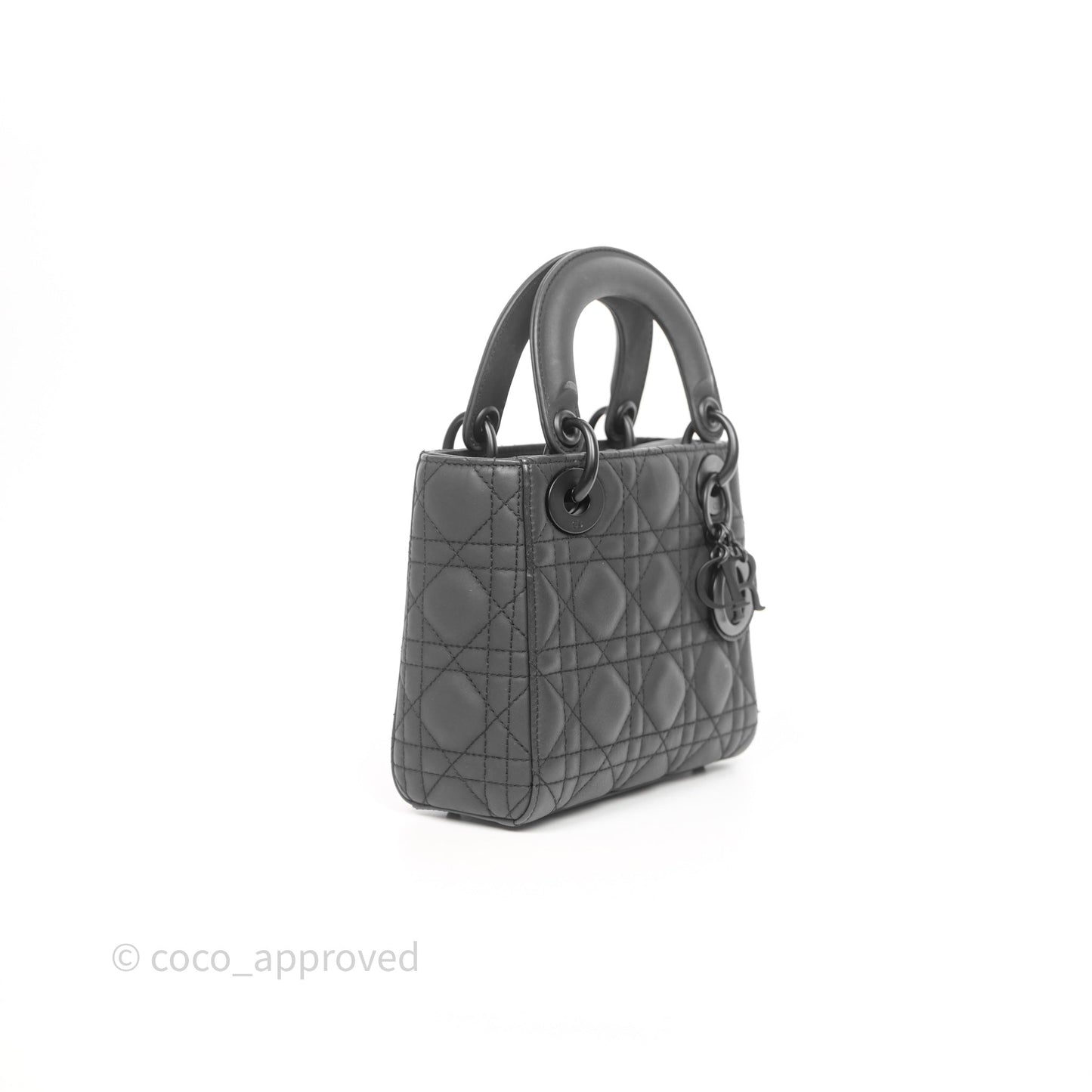 Christian Dior Mini Lady Dior Ultra Matte Black Cannage Calfskin