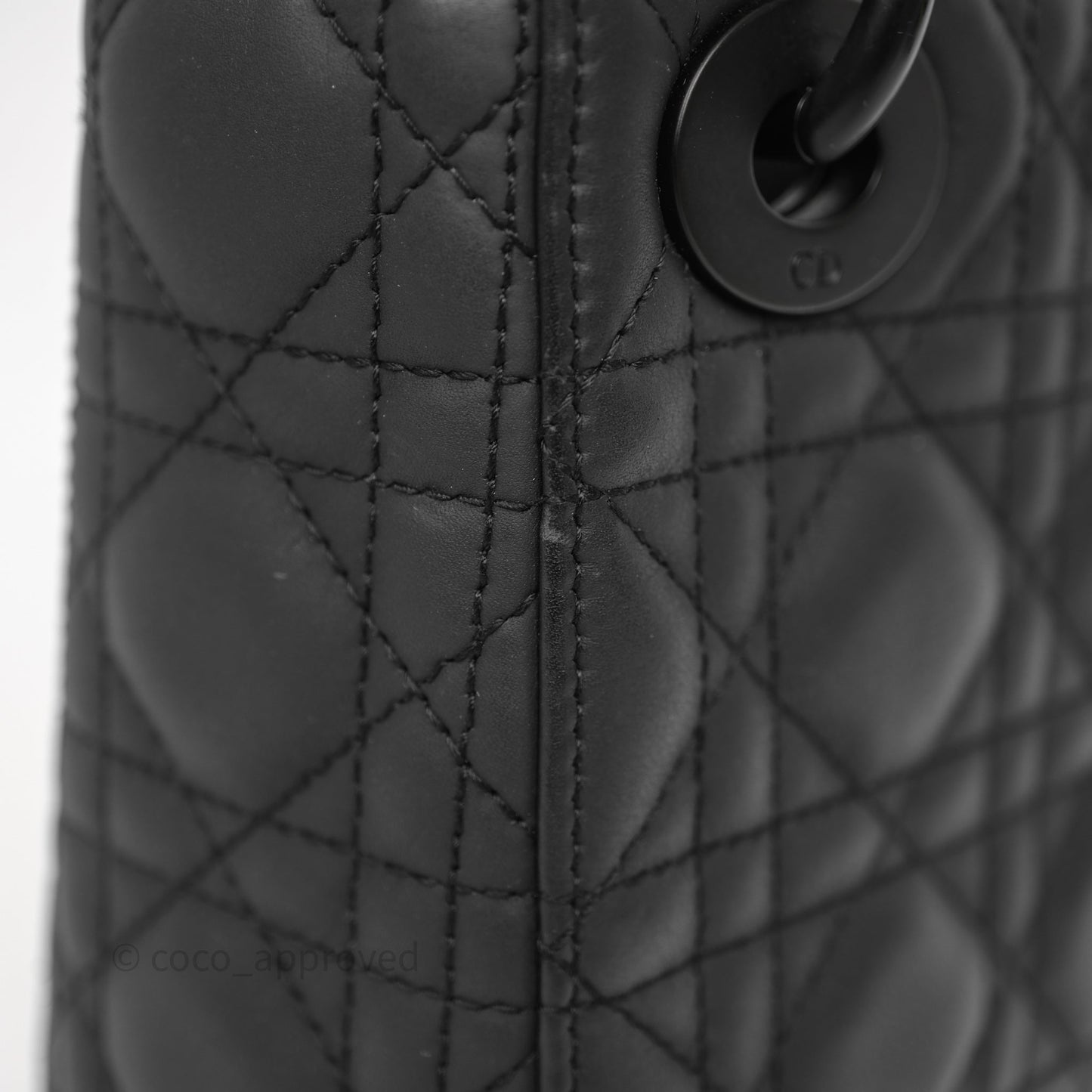 Christian Dior Mini Lady Dior Ultra Matte Black Cannage Calfskin