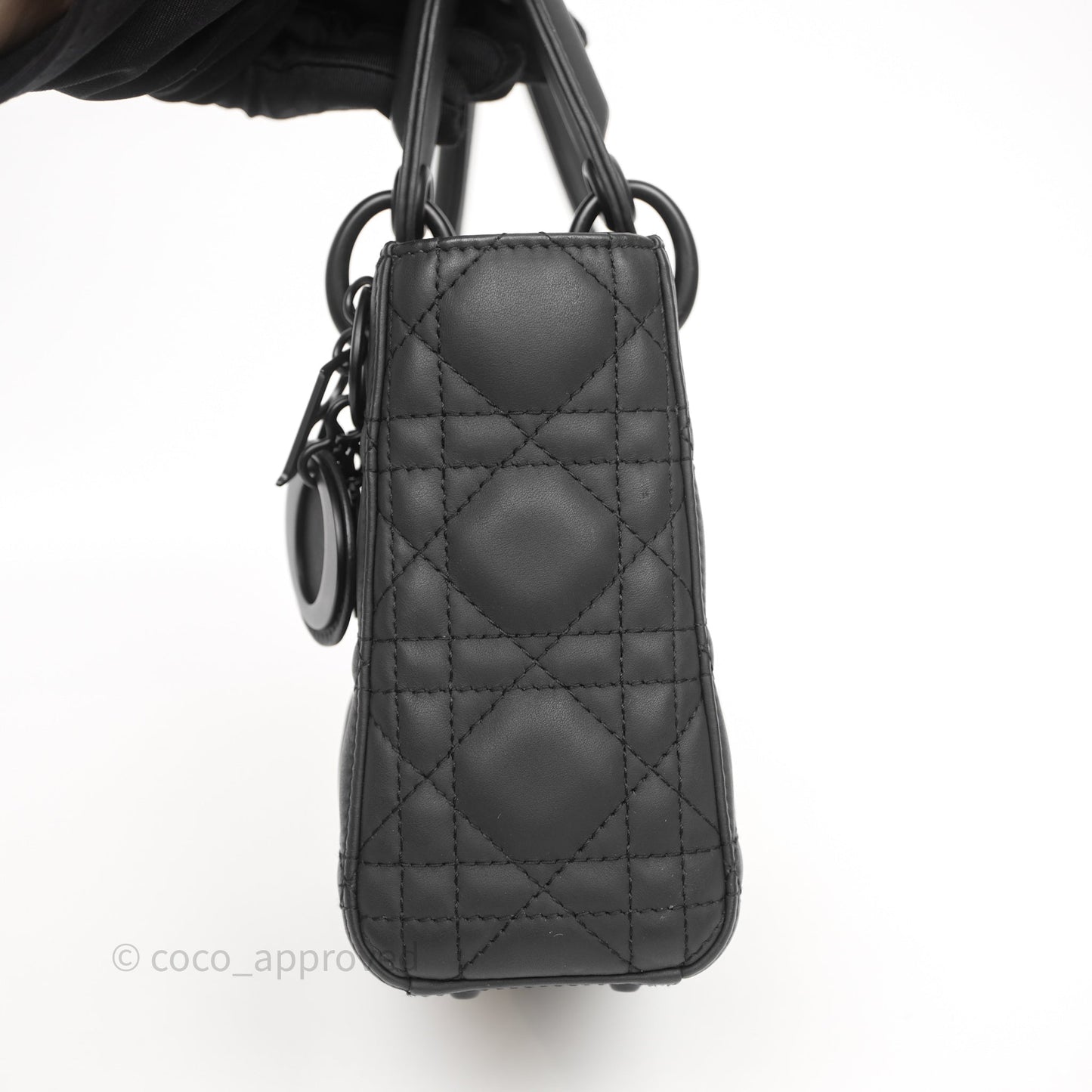 Christian Dior Mini Lady Dior Ultra Matte Black Cannage Calfskin