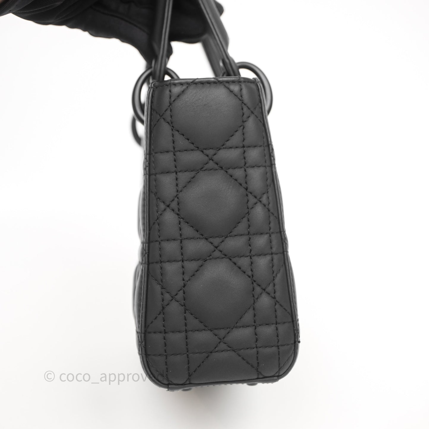 Christian Dior Mini Lady Dior Ultra Matte Black Cannage Calfskin