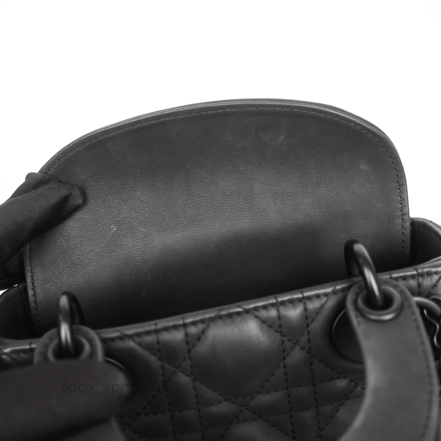 Christian Dior Mini Lady Dior Ultra Matte Black Cannage Calfskin