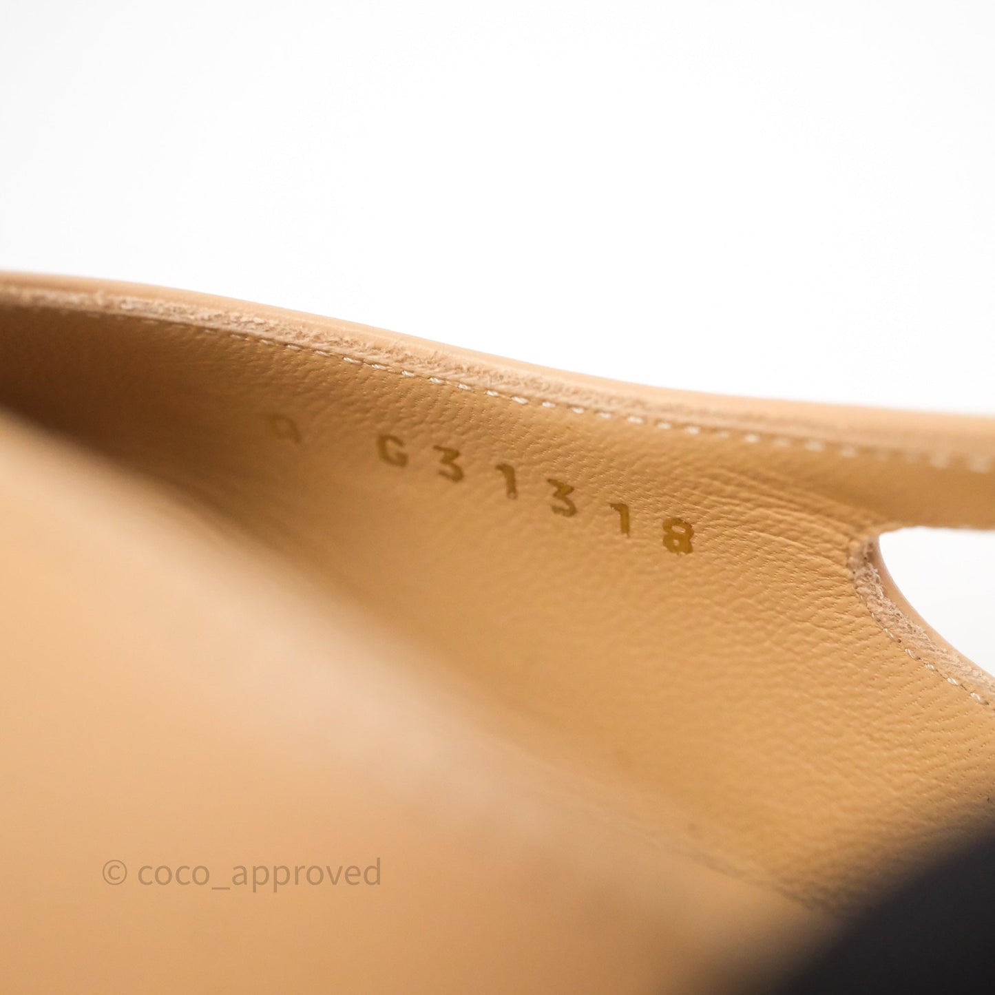 Chanel Classic Slingback Beige Black Leather Size 37