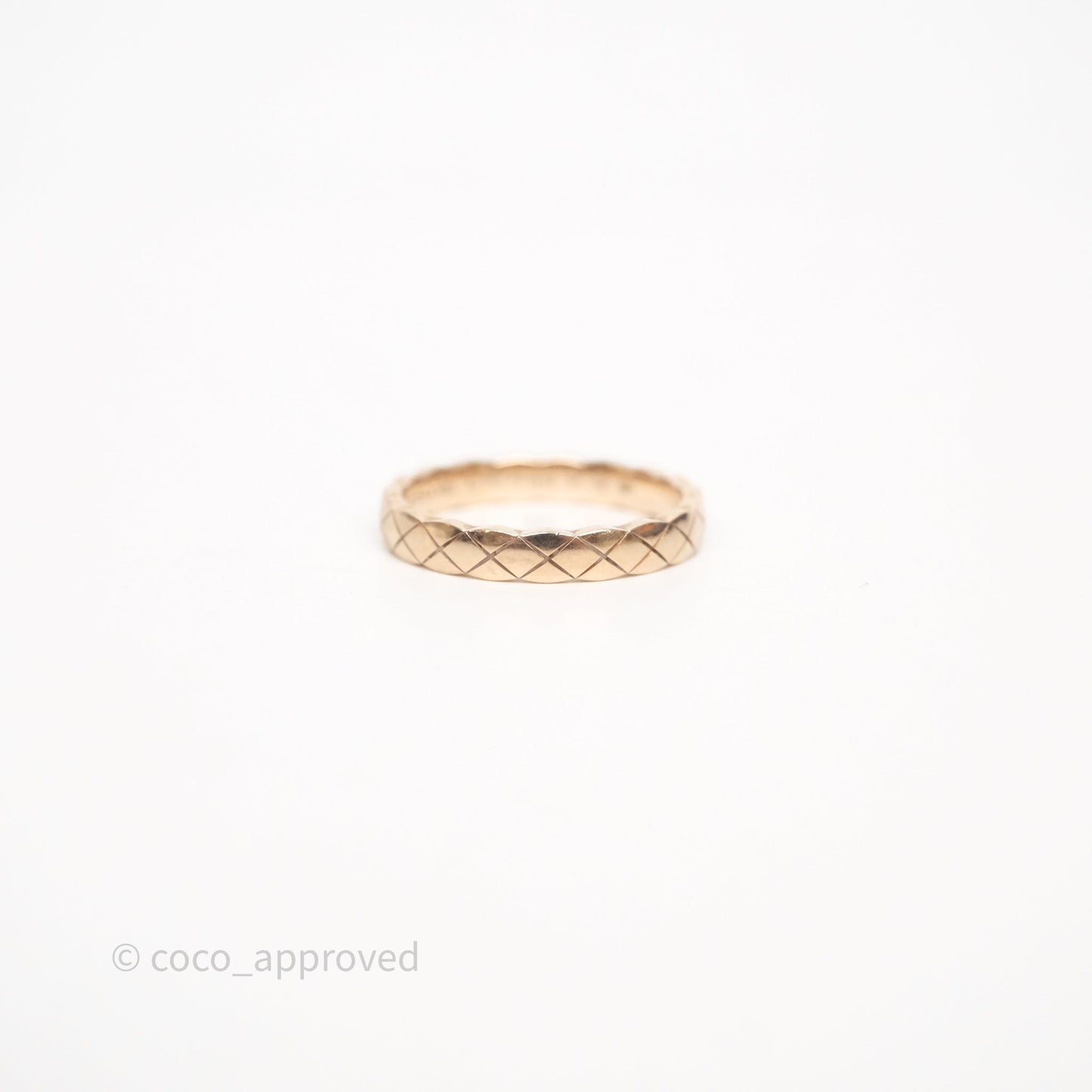 Chanel Coco Crush Ring 18K Beige Gold Mini Version Size 55