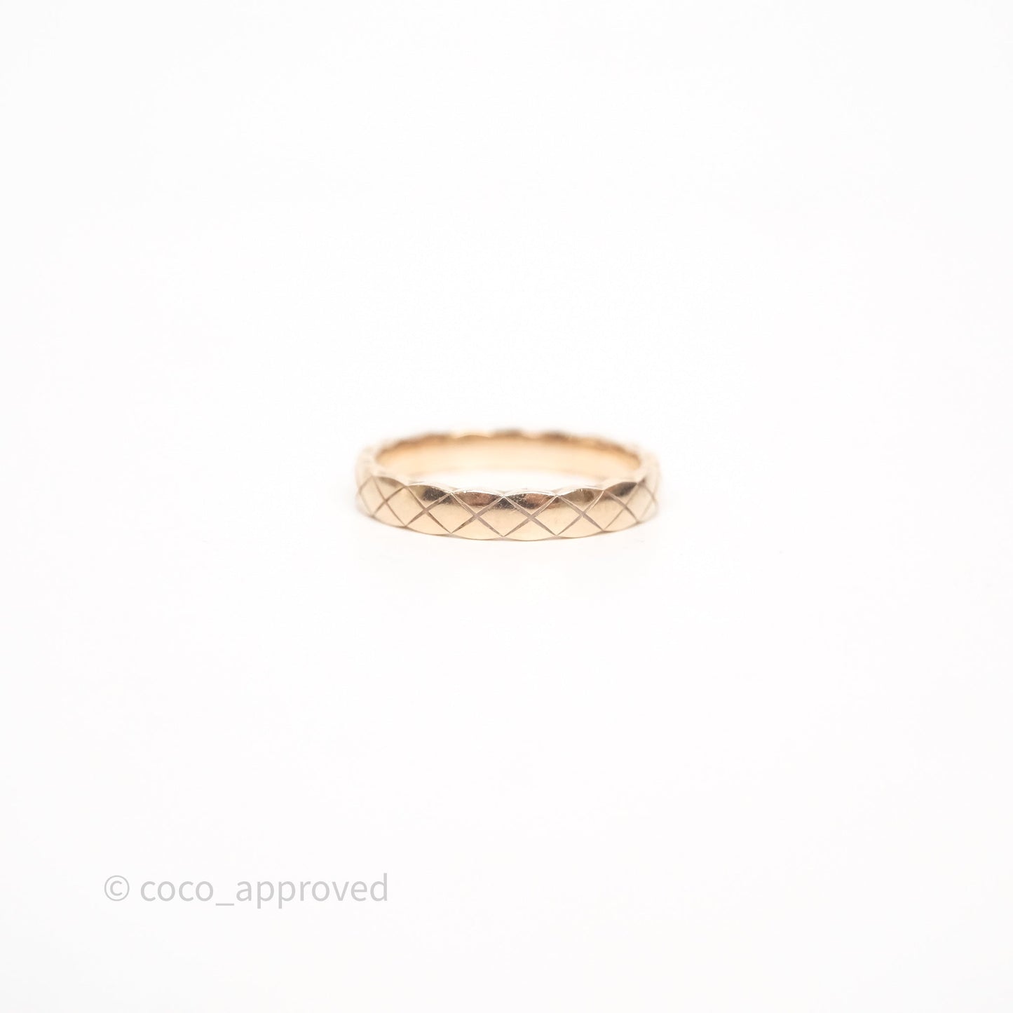 Chanel Coco Crush Ring 18K Beige Gold Mini Version Size 55